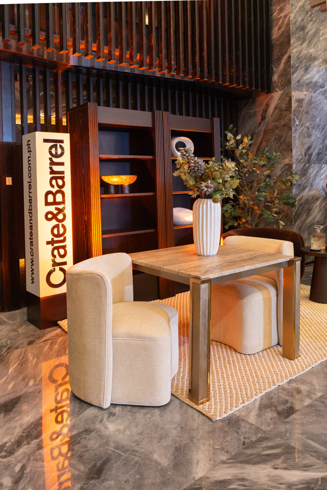 The Crate&Barrel booth at the 2026 iteration of the Tatler Homes Design Awards, hosted at the Yawaragi restaurant of Hotel Okura