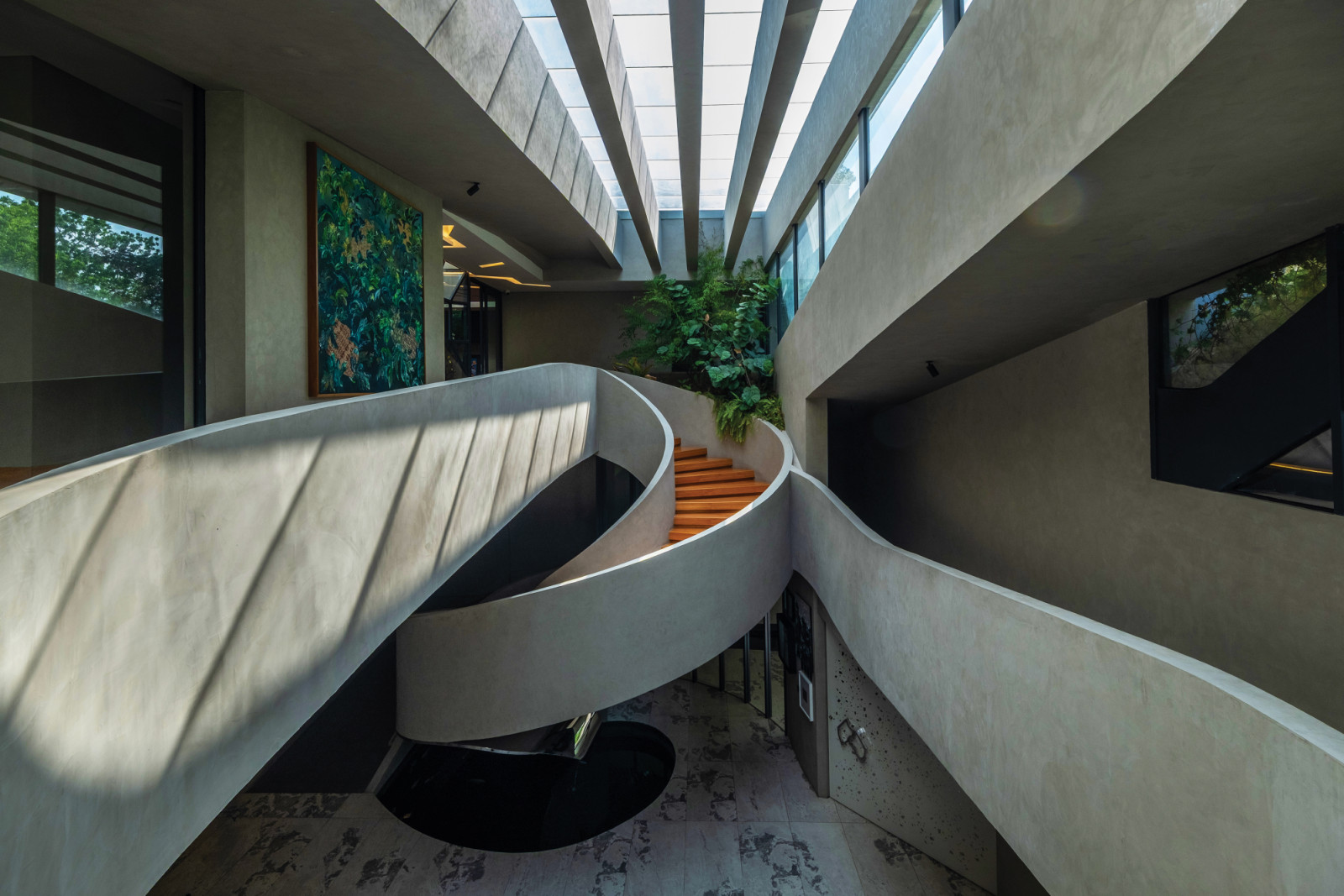 The fluid transition between living and dining areas creates an inviting, host-friendly layout