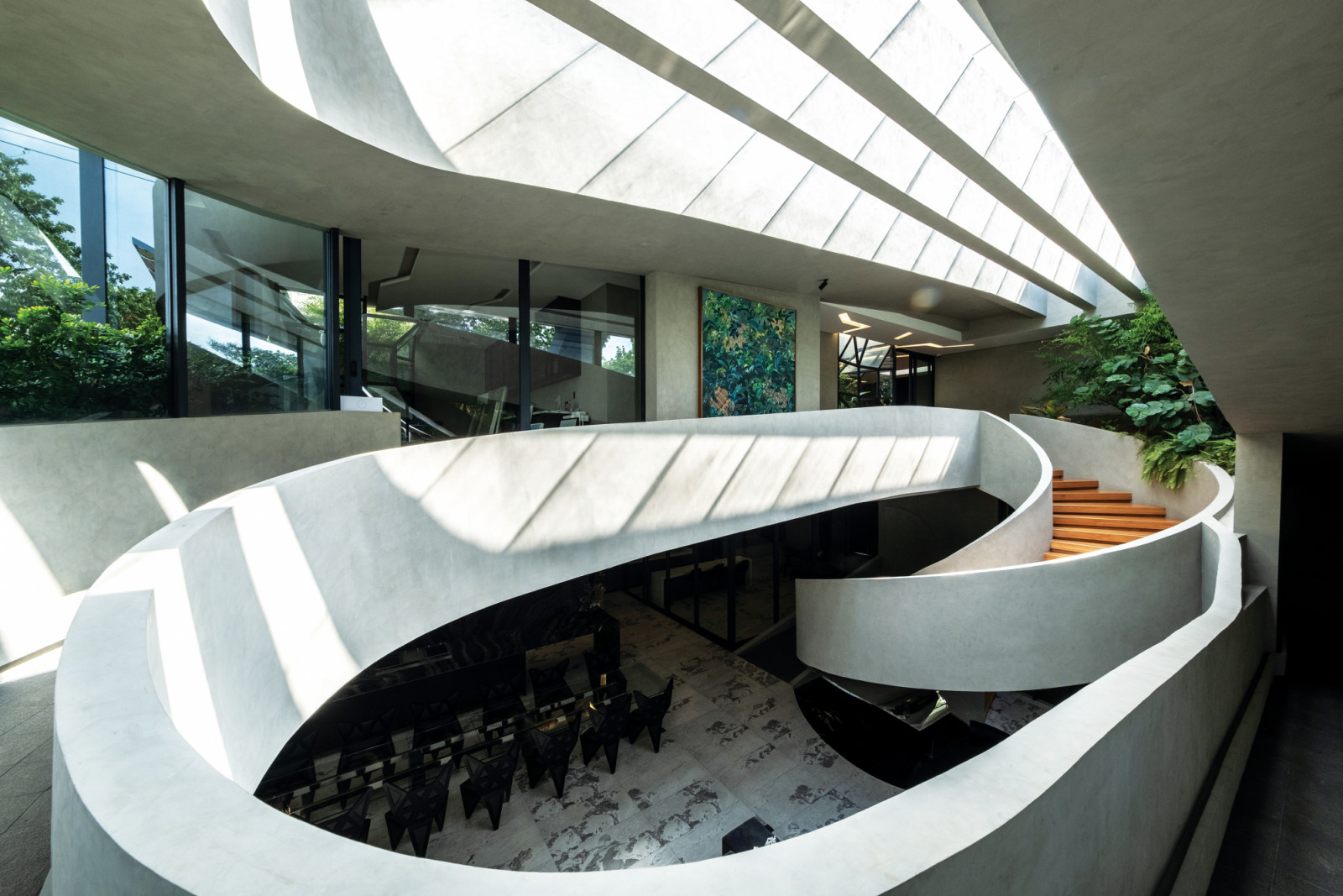 Built for the ride, the Loop House’s centrepiece is the wraparound exterior ramps that create a seamless daily cycling loop for one of the owners