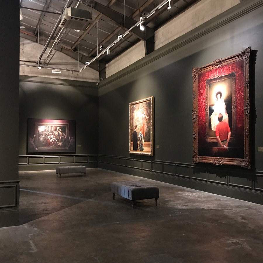 Exhibition design of Annie Cabigting’s epic 2018 show ‘Museum Watching’ at Finale Gallery by Miguel Rosales, Caramel Inc