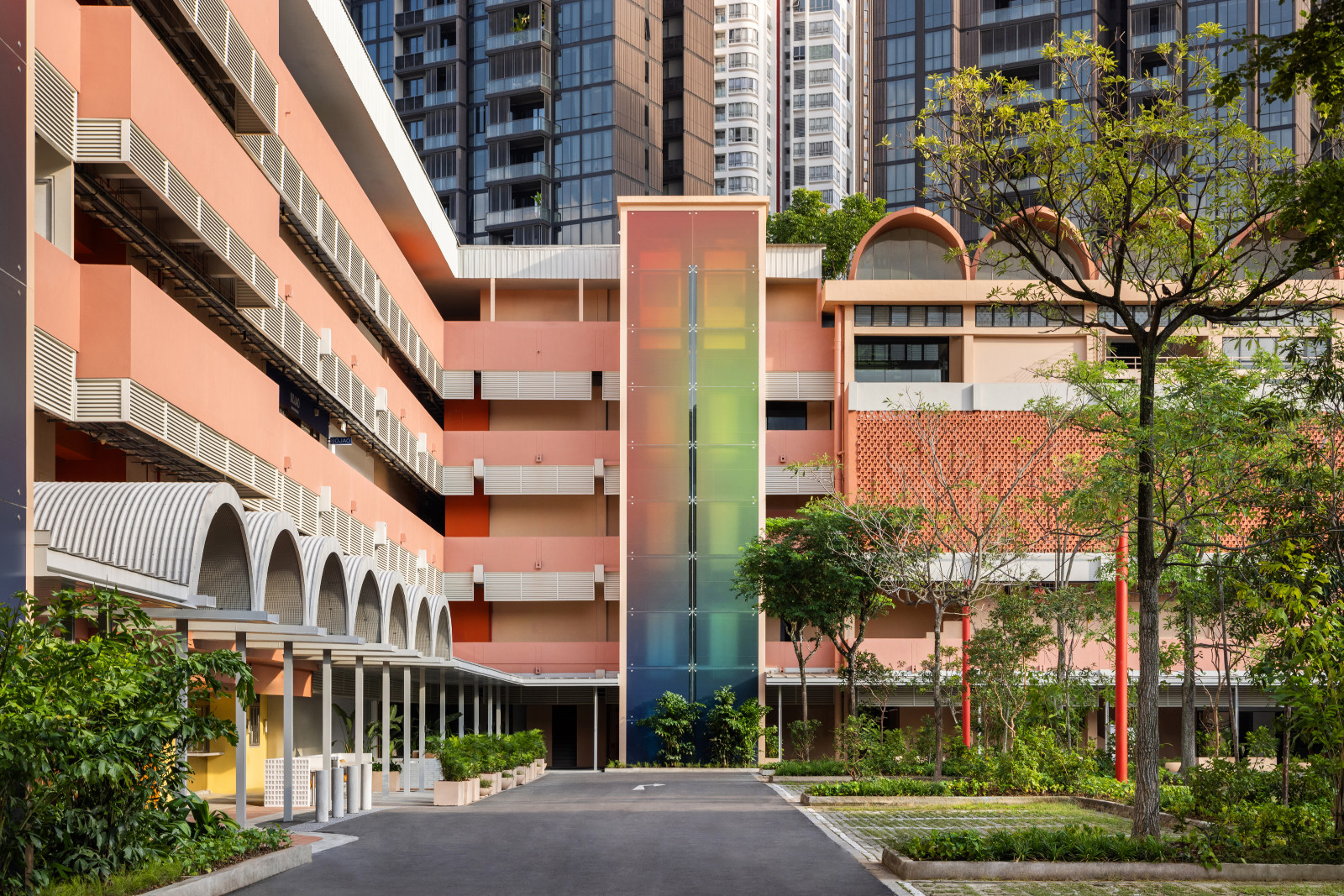 The lift core at New Bahru is an interesting aspect of the project