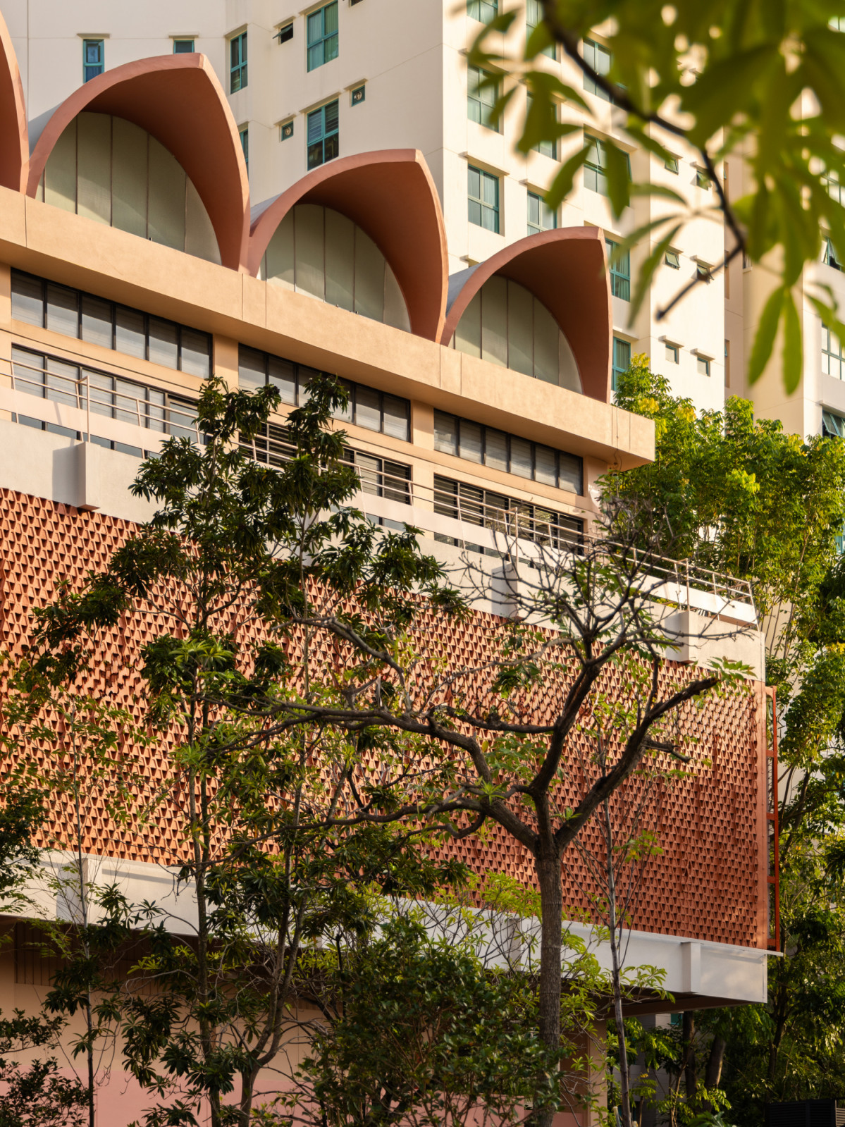 Sun shading panels, an architectural detail of the property