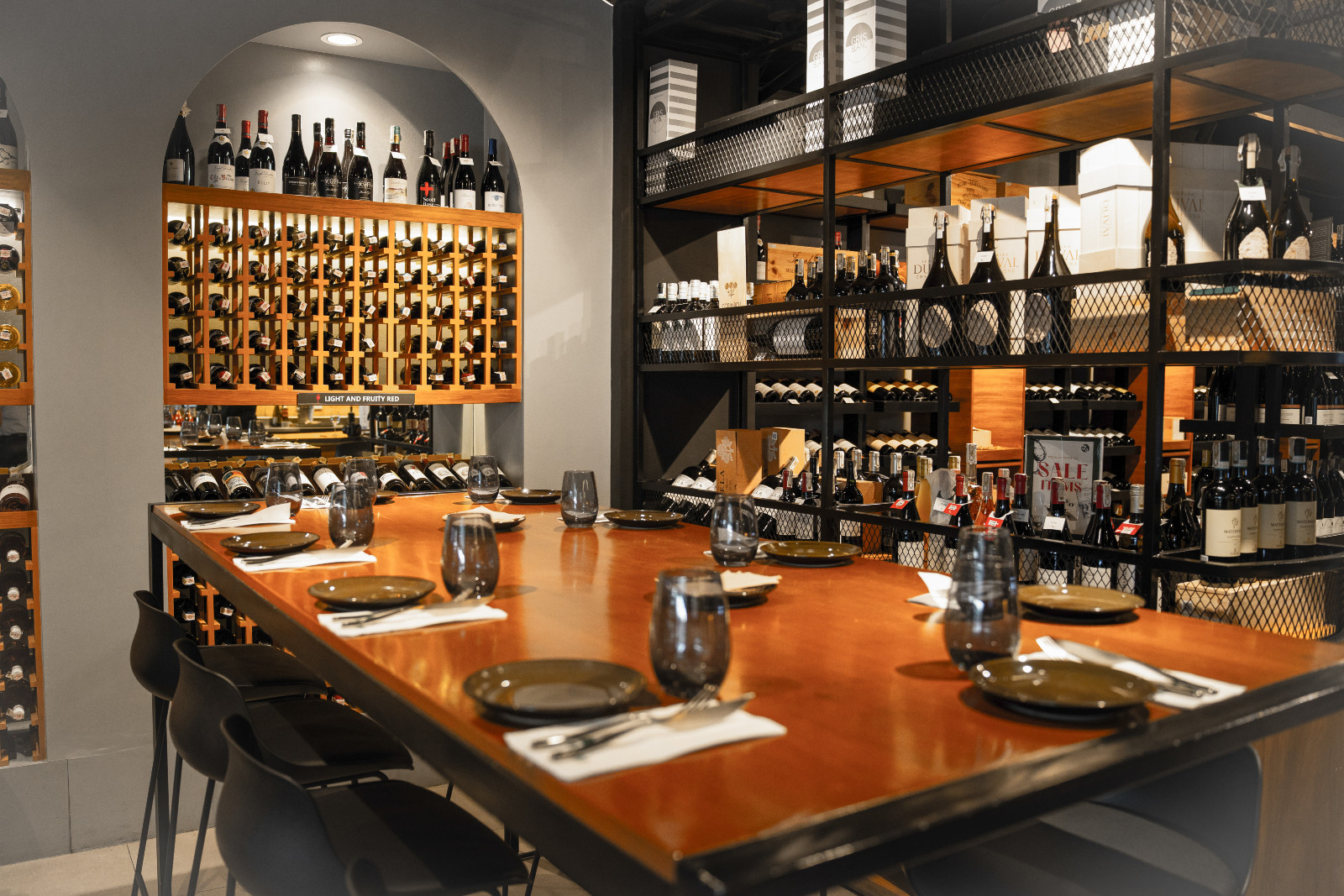Wine Drop’s shops allow clients to dine and try the wine in-store