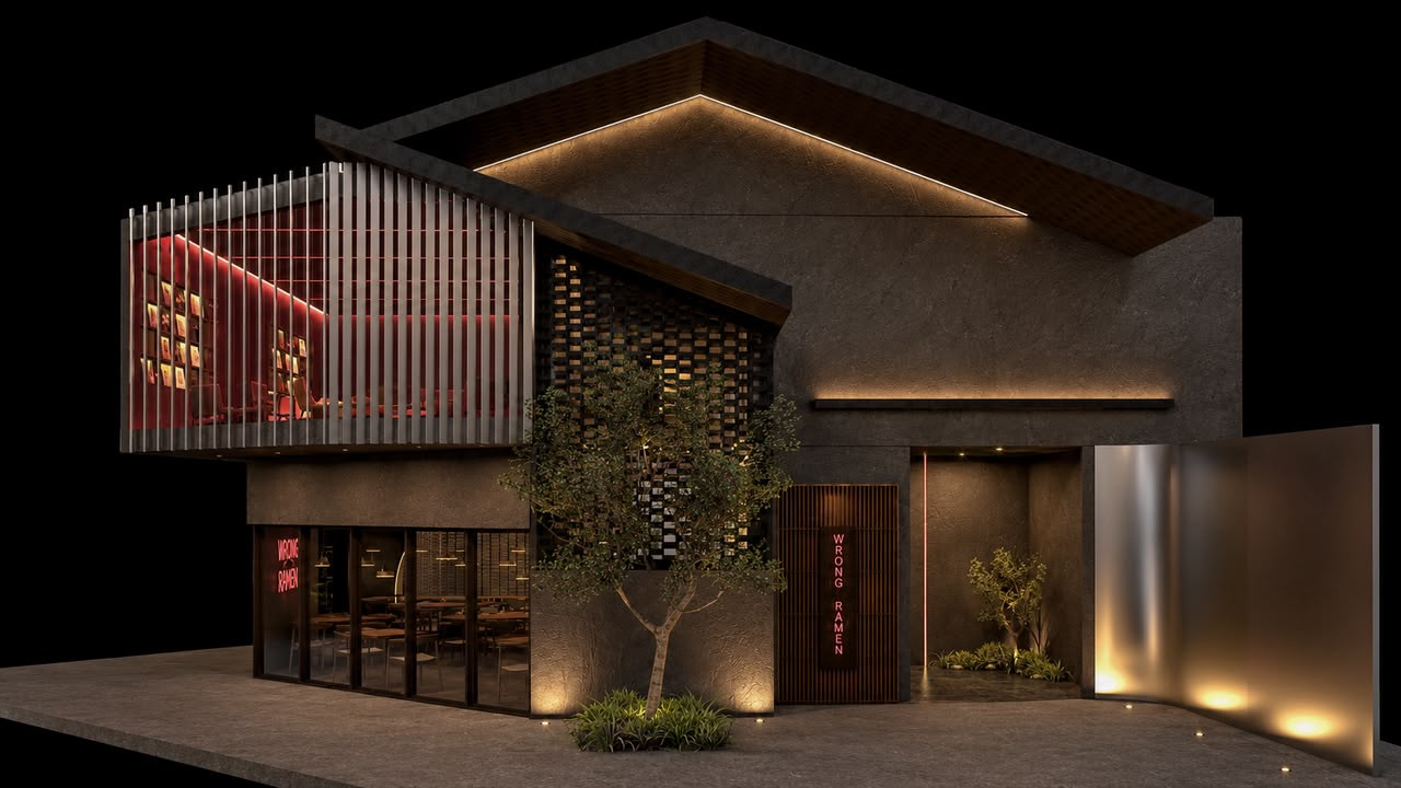 Renders of the soon-to-open Wrong Ramen by Mamamo