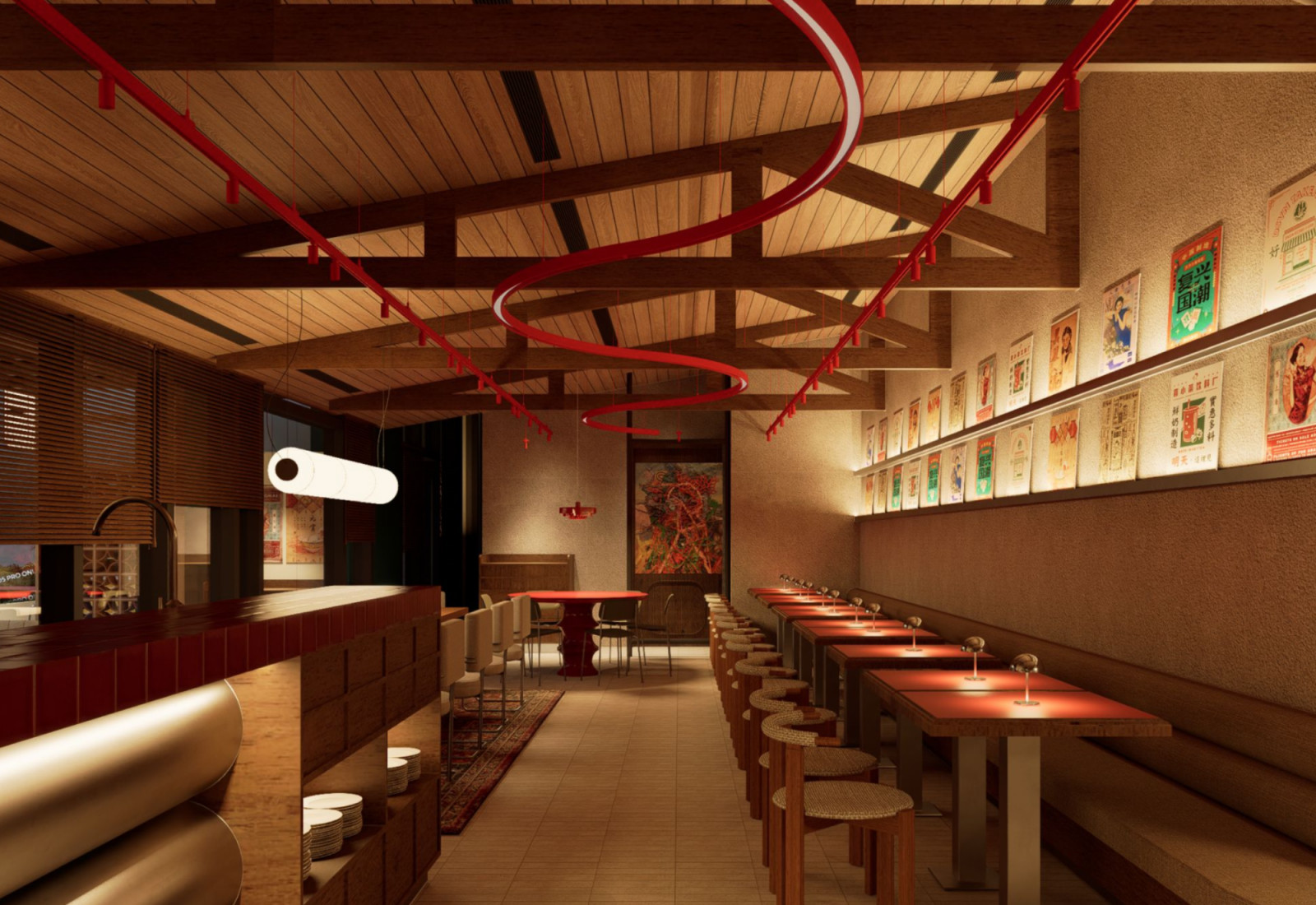 Renders of the soon-to-open Chinita restaurant by Mamamo
