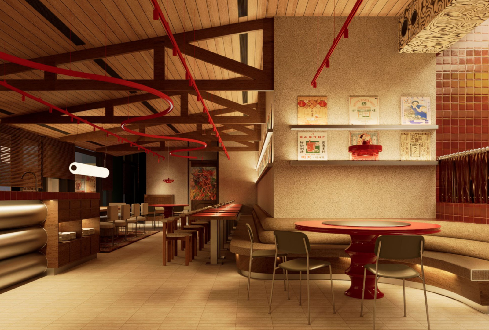 Renders of the soon-to-open Chinita restaurant Mamamo