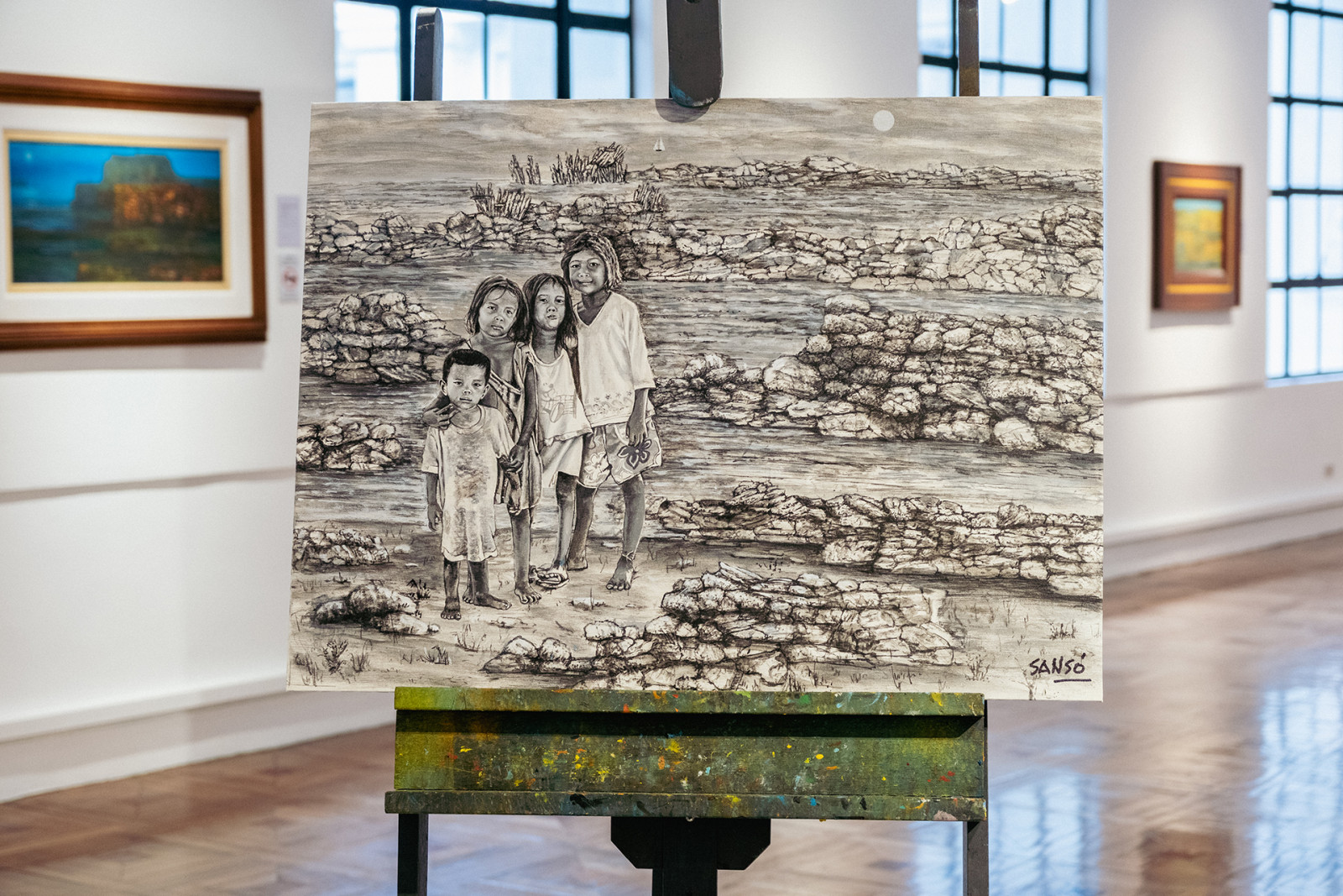 Installation shot of ‘Sansó: Pusong Pilipino’ exhibition at the National Museum of Fine Arts (Photo: courtesy of Fundacion Sansó)