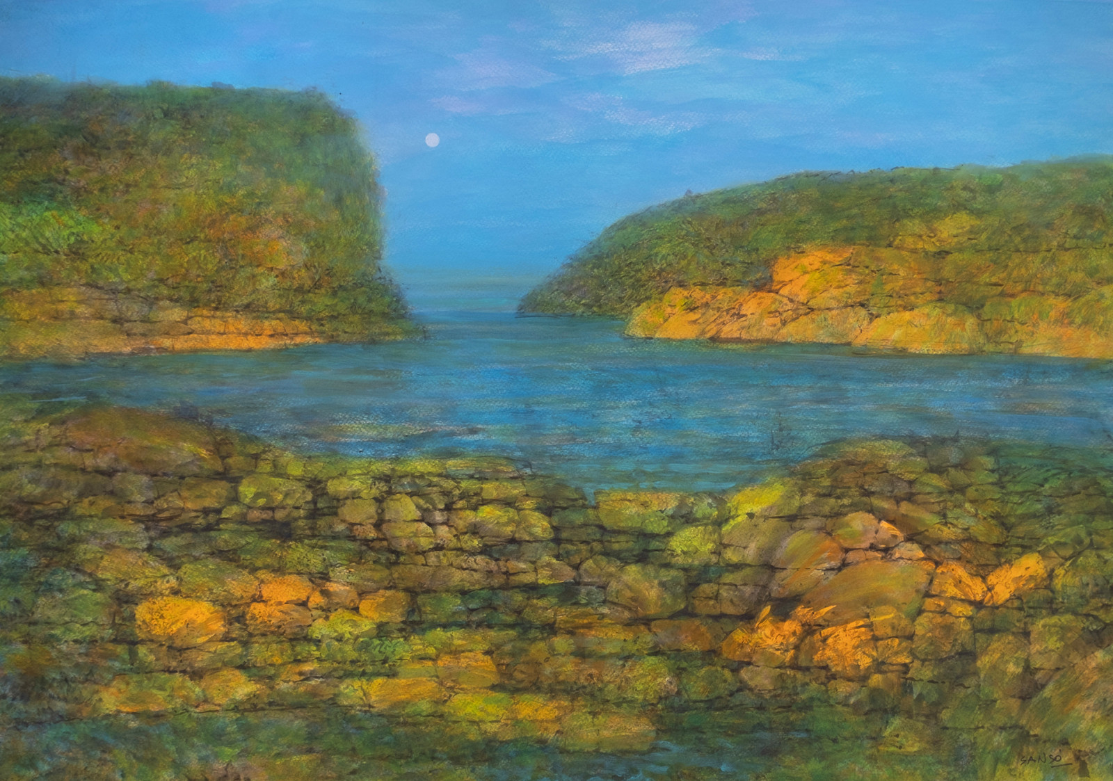 Juvenal Sansó’s ‘Of Grace’, circa 1980s, acrylic on canvas, donation of Jack Teotico (Photo: courtesy of Fundacion Sansó)