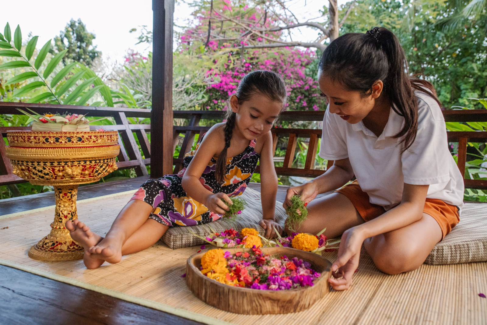 Canang sari making activity for the little one