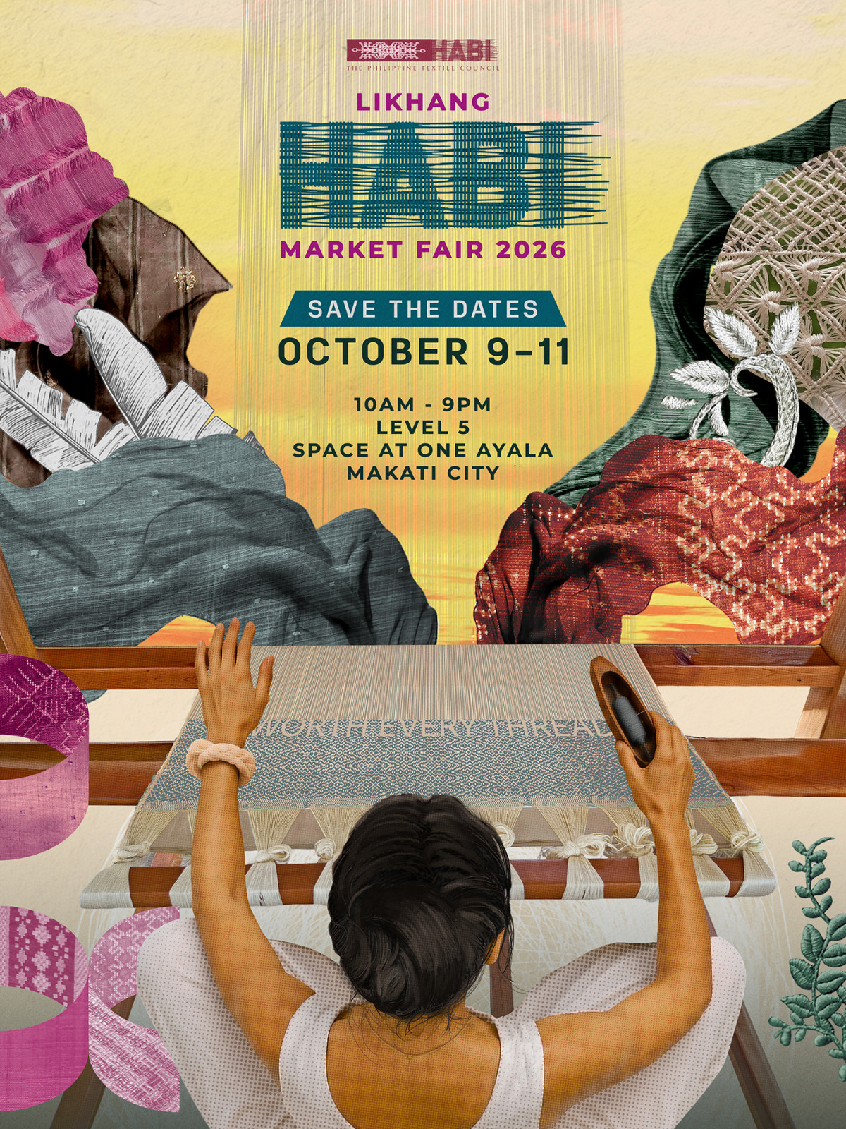 Poster for the 16th Likhang HABI Market Fair, which is happening at One Ayala in 2026