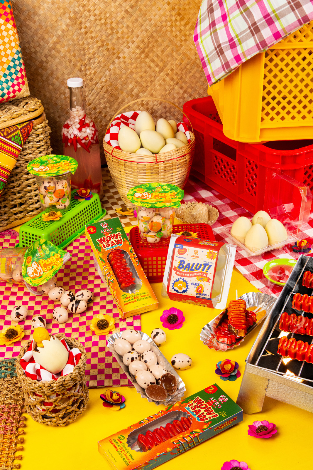 Auro Chocolate's full Street Food Collection—colourful, recognisable and delectable