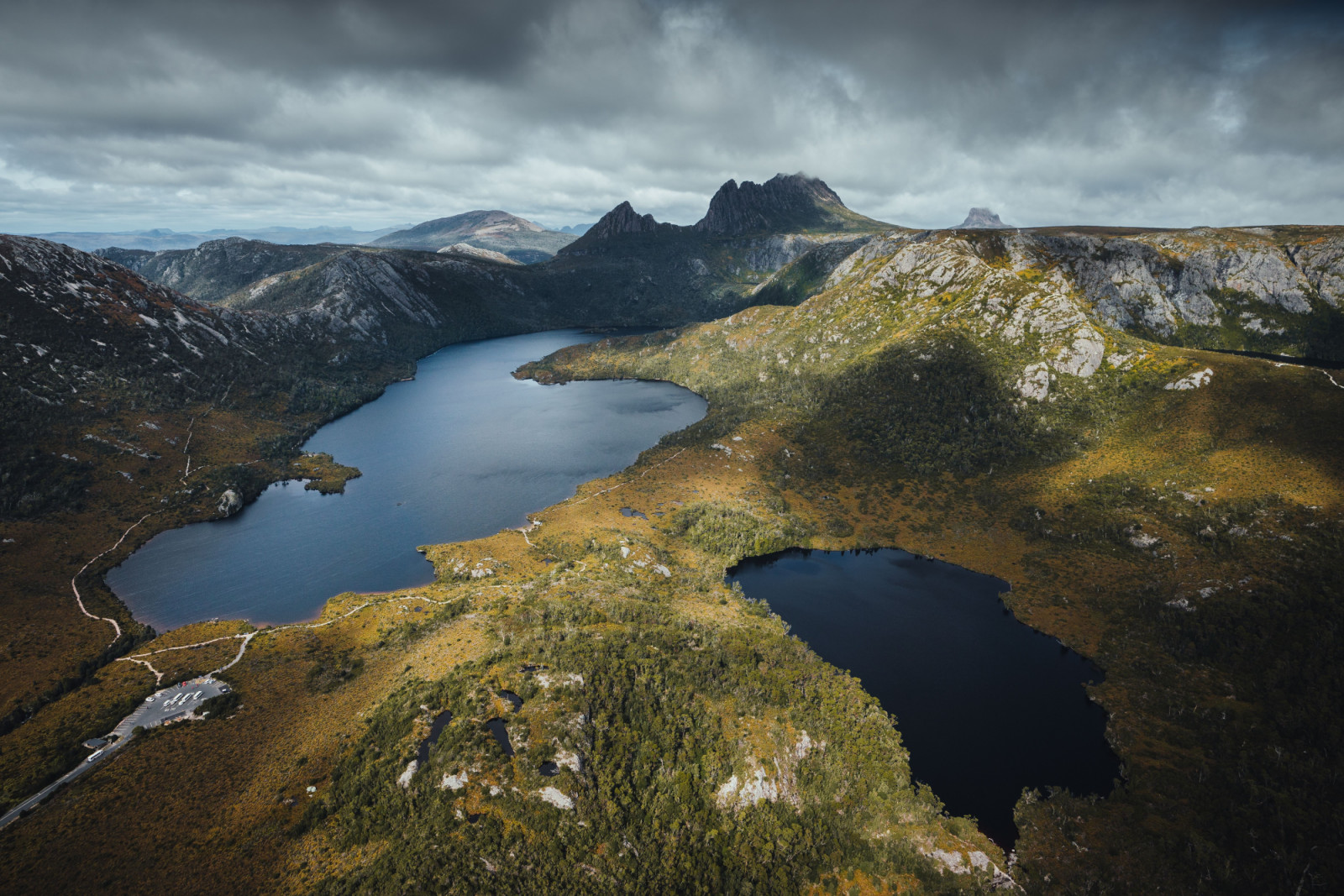 Cradle Mountain, with Dove Lake and Crater Lake. (Photo: Jason Charles Hill)
