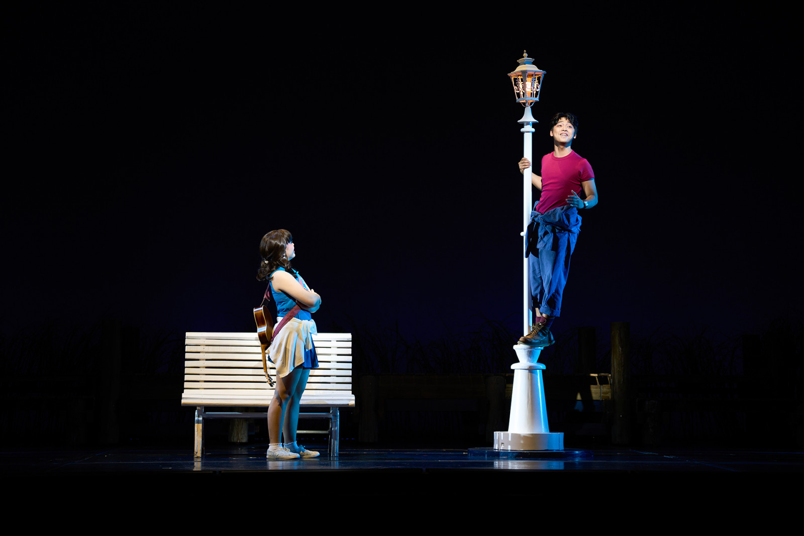 Sheena Belarmino as Younger Allie and Benedix Ramos as Younger Noah in ‘The Notebook: The Musical’ (Photo: Jyllan Bitalac and Sherie Bolo / courtesy of Theatre Group Asia)