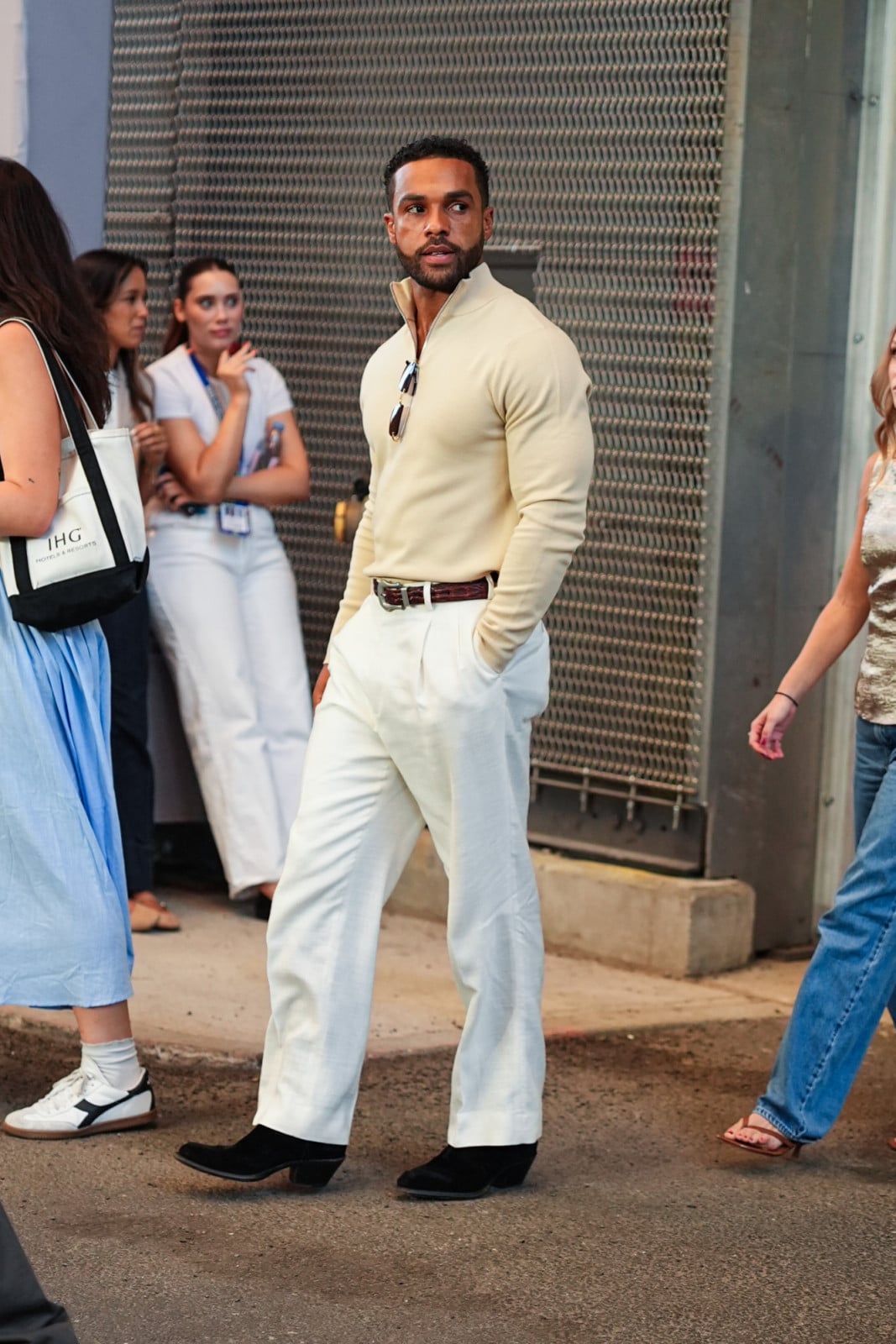 NEW YORK, NEW YORK - SEPTEMBER 07: Lucien Laviscount attends the US Open at the USTA Billie Jean King National Tennis Center on September 07, 2026 in New York City. (Photo by John Nacion/Getty Images)