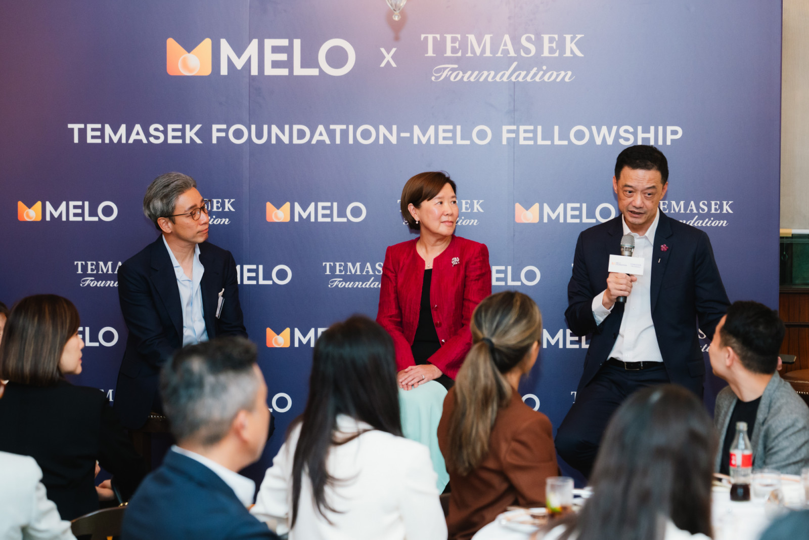 From left: Kenny Lam, co-founder and co-chairman, Melo Foundation; Nancy Ip, president, the Hong Kong University of Science and Technology; Boon Heong Ng, executive director and CEO, Temasek Foundation (Photo: courtesy of the Melo Foundation)