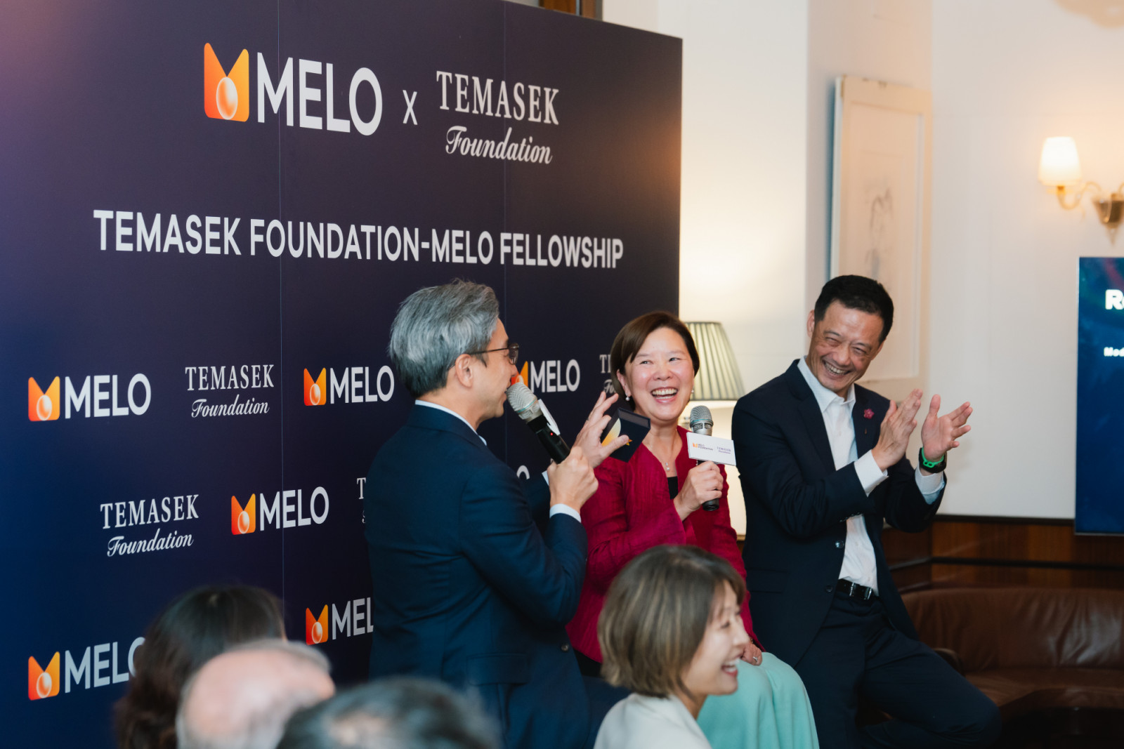 Lam, Ip and Ng participate in a lively fireside chat (Photo: courtesy of the Melo Foundation)