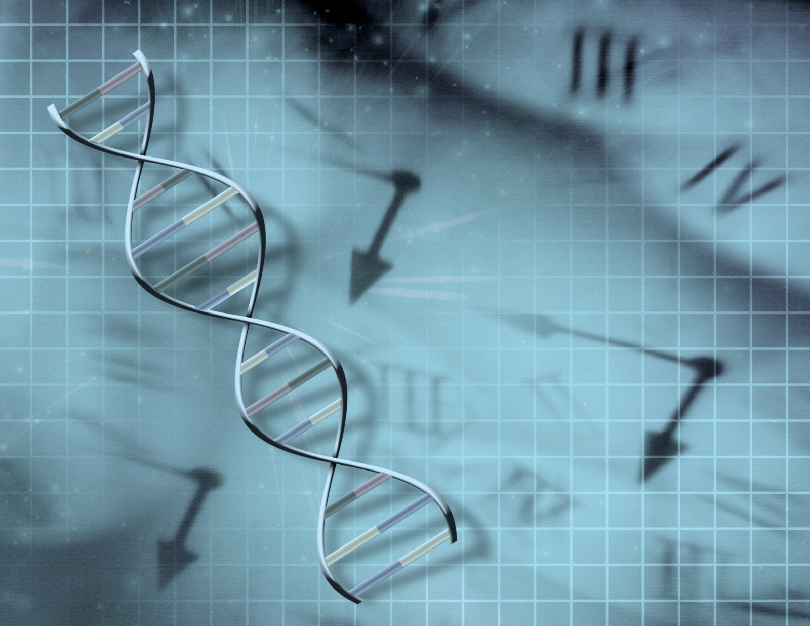 Clock and DNA helix strand