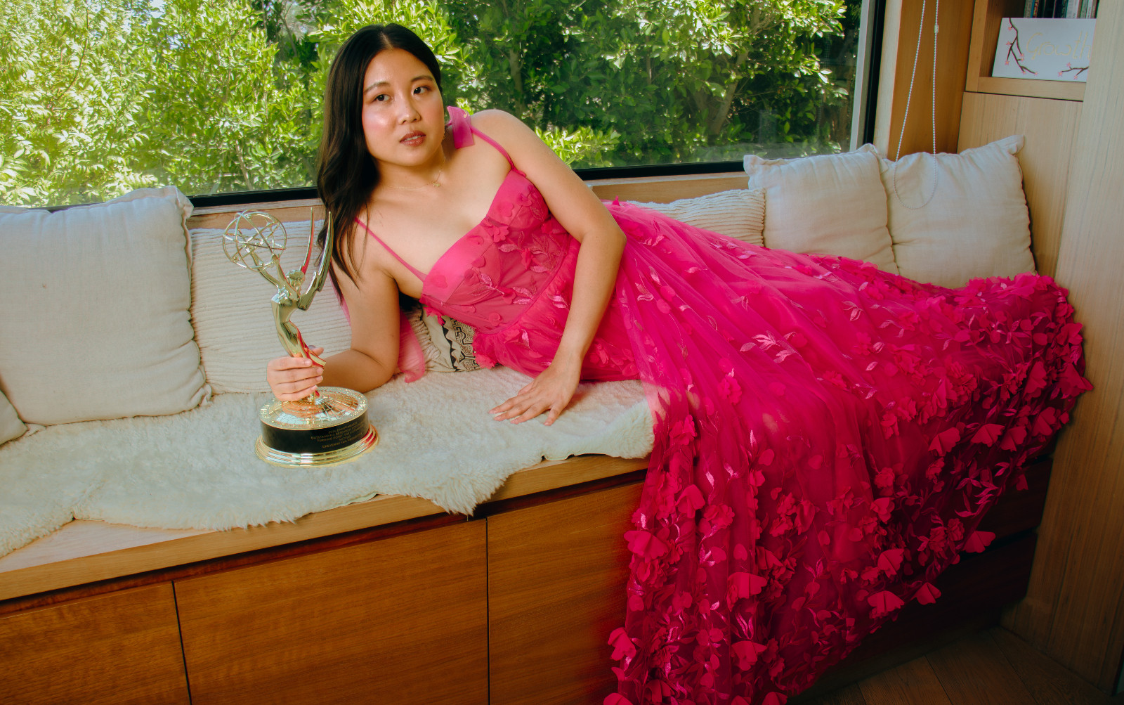 Kuching-born documentary producer Cheyenne Tan with her Emmy Award for Outstanding Research on Turning Point: The Vietnam War (Photo: Tsen Ee Lin)