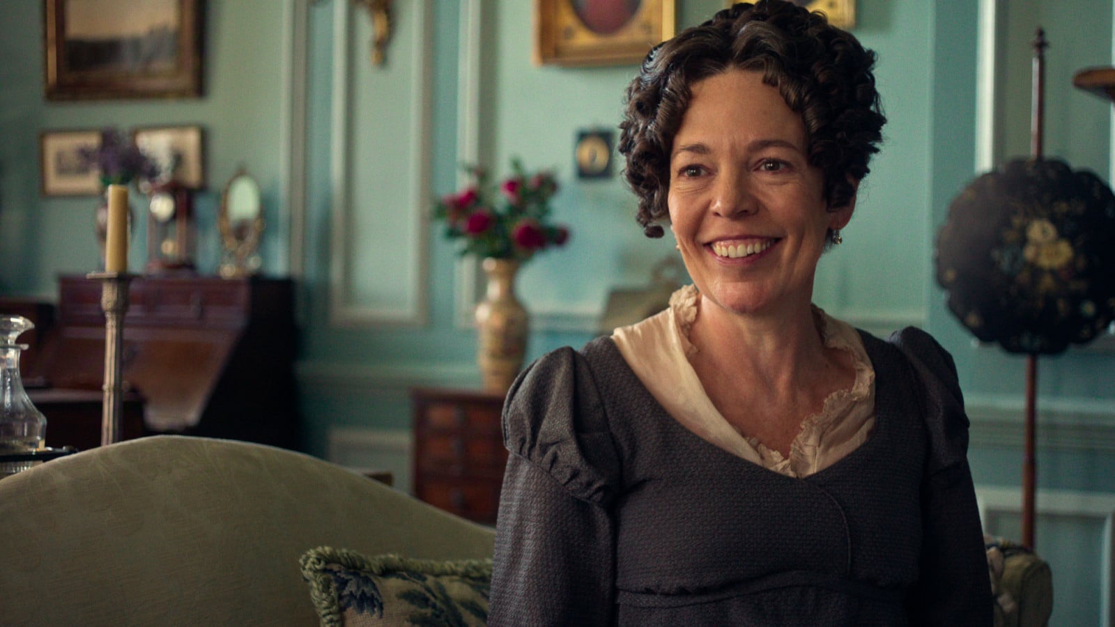 Olivia Colman, as Mrs. Bennet, captures the spirit of the enduring themes of 'Pride and Prejudice' (Photo: Netflix)