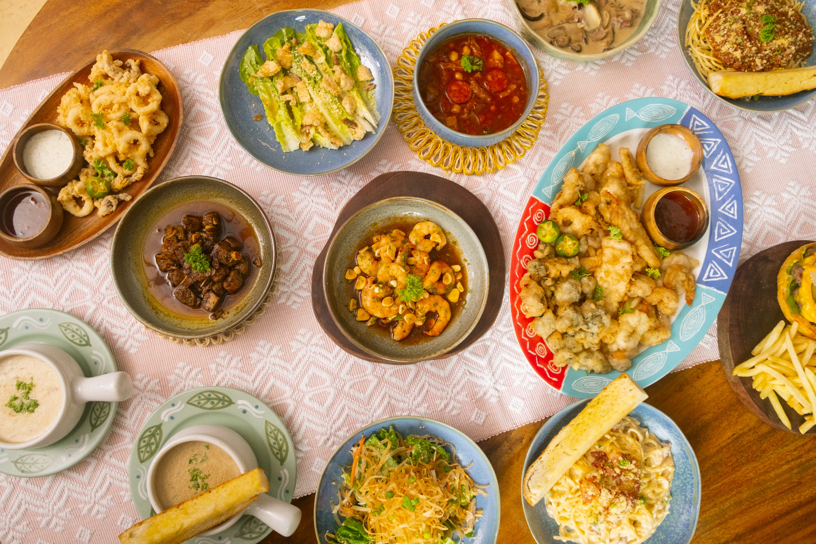 A veritable Coquito feast with a good mix of seafood, pasta and hearty Spanish and Filipino dishes
