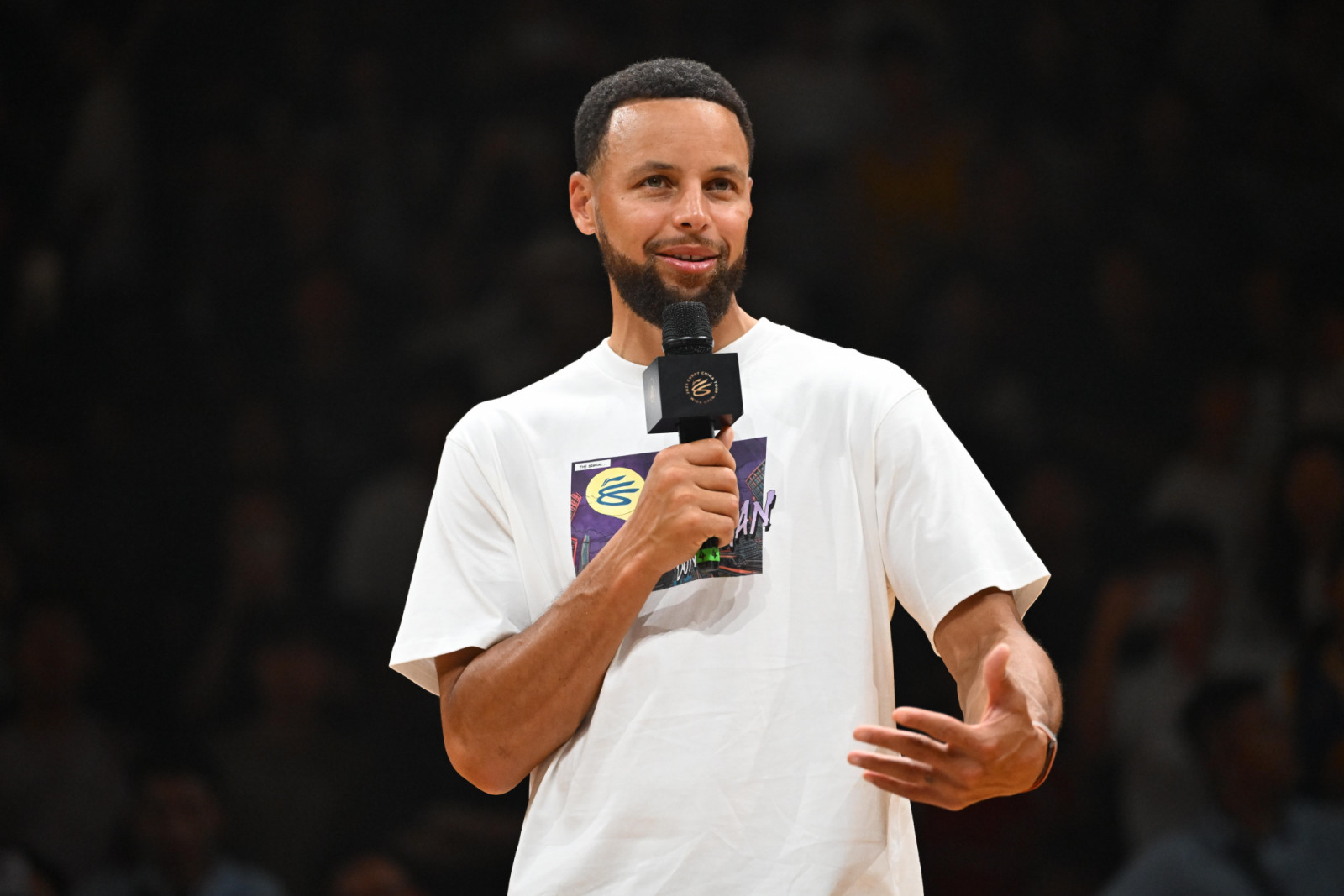DONGGUAN, CHINA - SEPTEMBER 12: NBA star Stephen Curry attends the Guangdong City Basketball League All-Star Game event on September 12, 2026 in Dongguan, Guangdong Province of China. (Photo by Stringer/Anadolu via Getty Images)