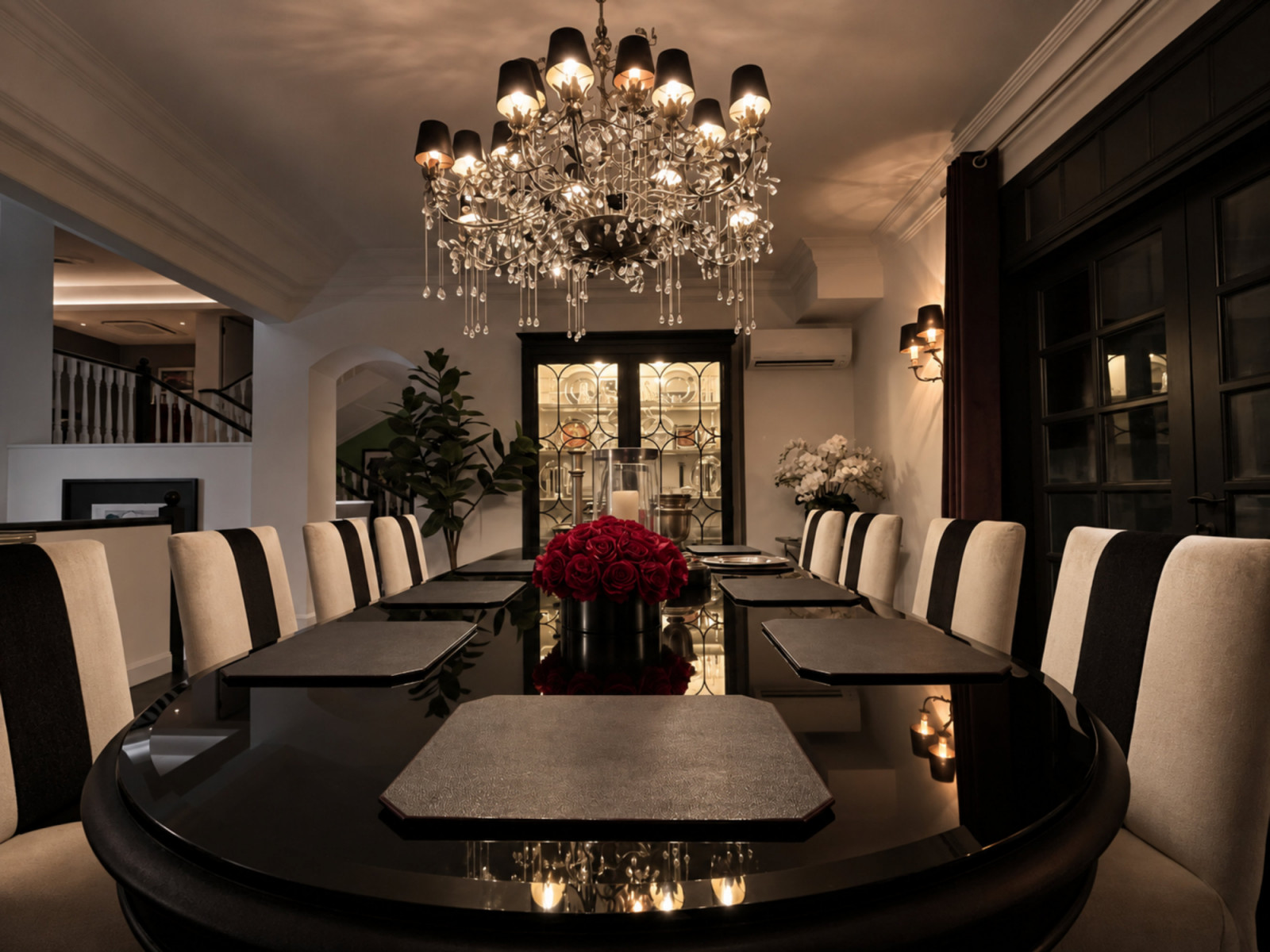 A 3.25-metre-long dining table takes centre stage here