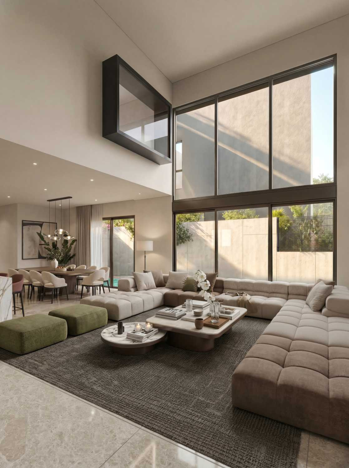 A double-volume space made for gathering, balancing comfort and style