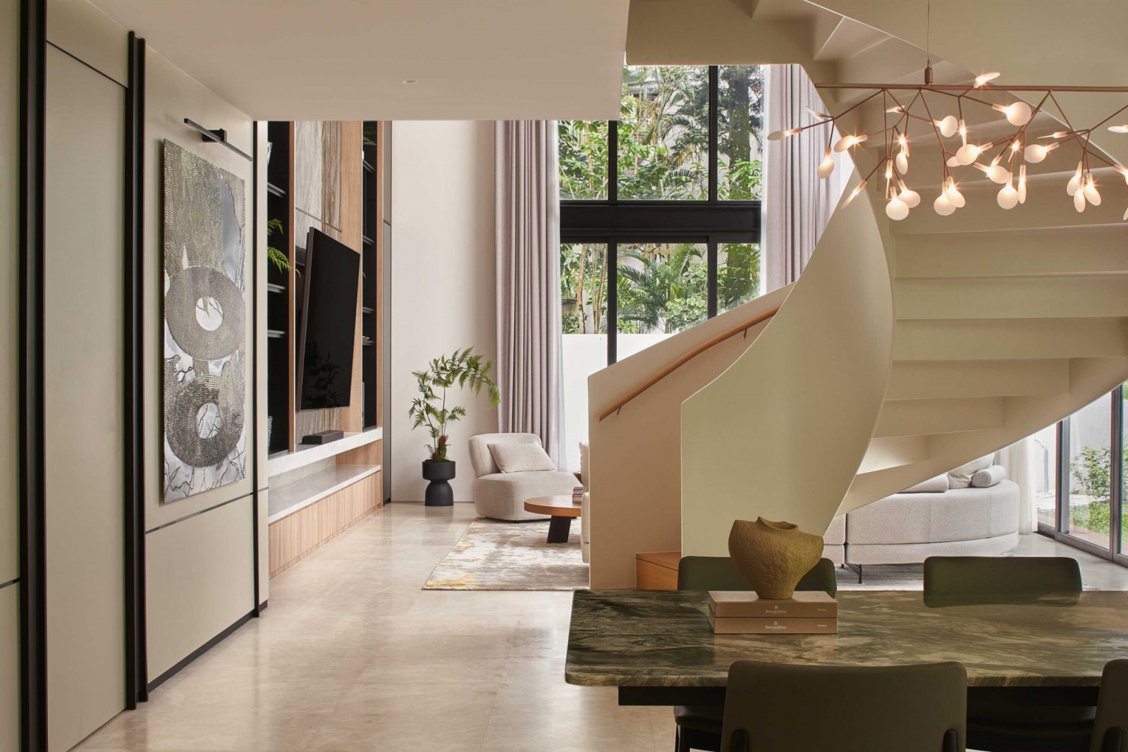 Built-in storage is abundant throughout the home, within easy reach, so that clutter can be quickly put away