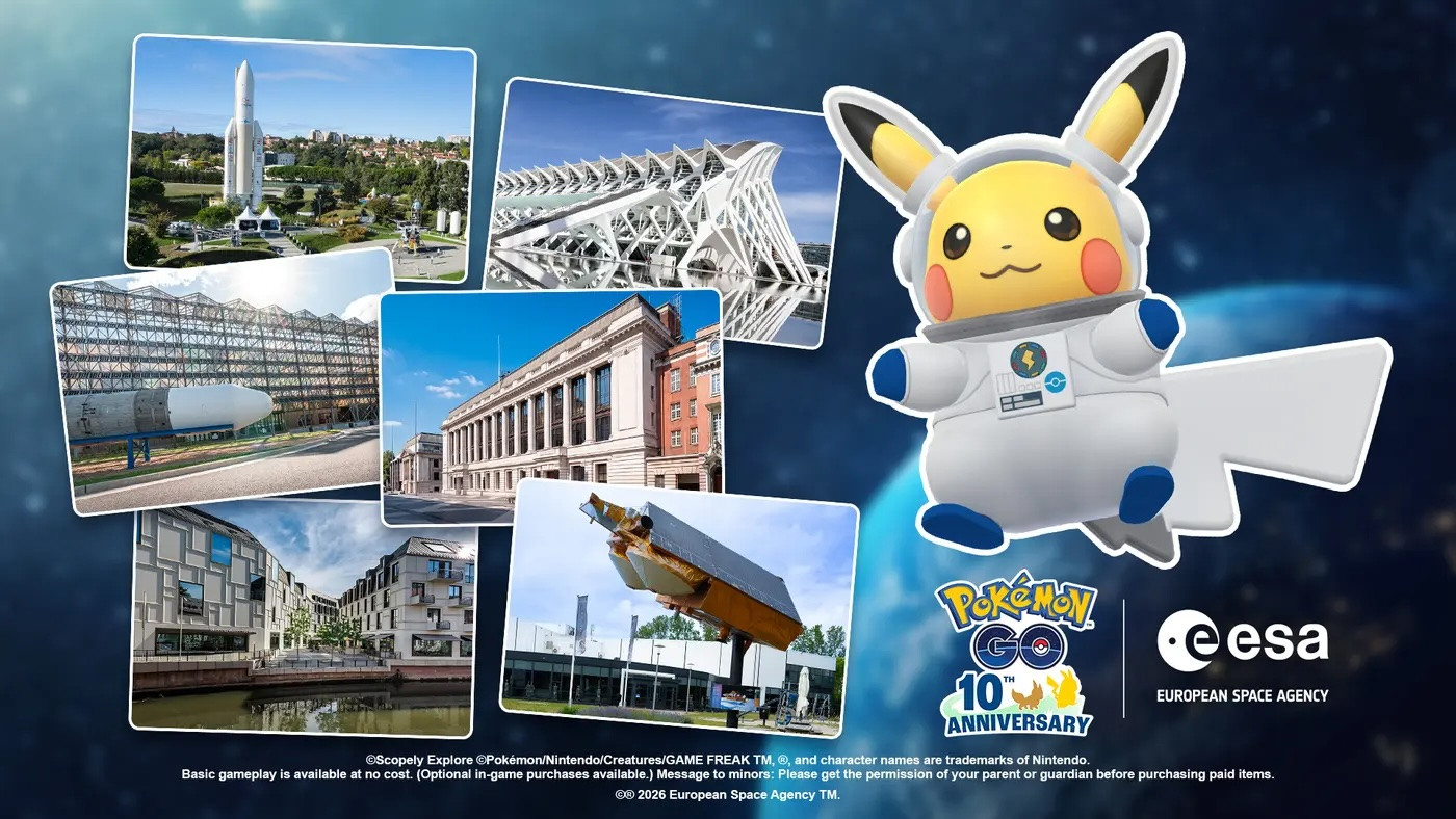 นิทรรศการพิเศษทั่วยุโรปซึ่ง ESA ร่วมกับ Pokémon มีกำหนดการจัดแสดง ณ ศูนย์ ESA และพิพิธภัณฑ์ในยุโรปตั้งแต่เดือนตุลาคม 2026 - เมษายน 2027 (ภาพ: ESA)