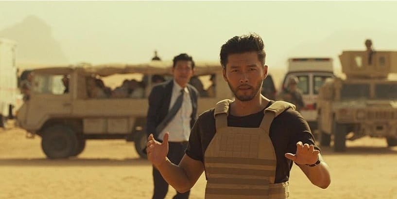 Hyun Bin with facial hair in The Point Men (Photo: IMDB)