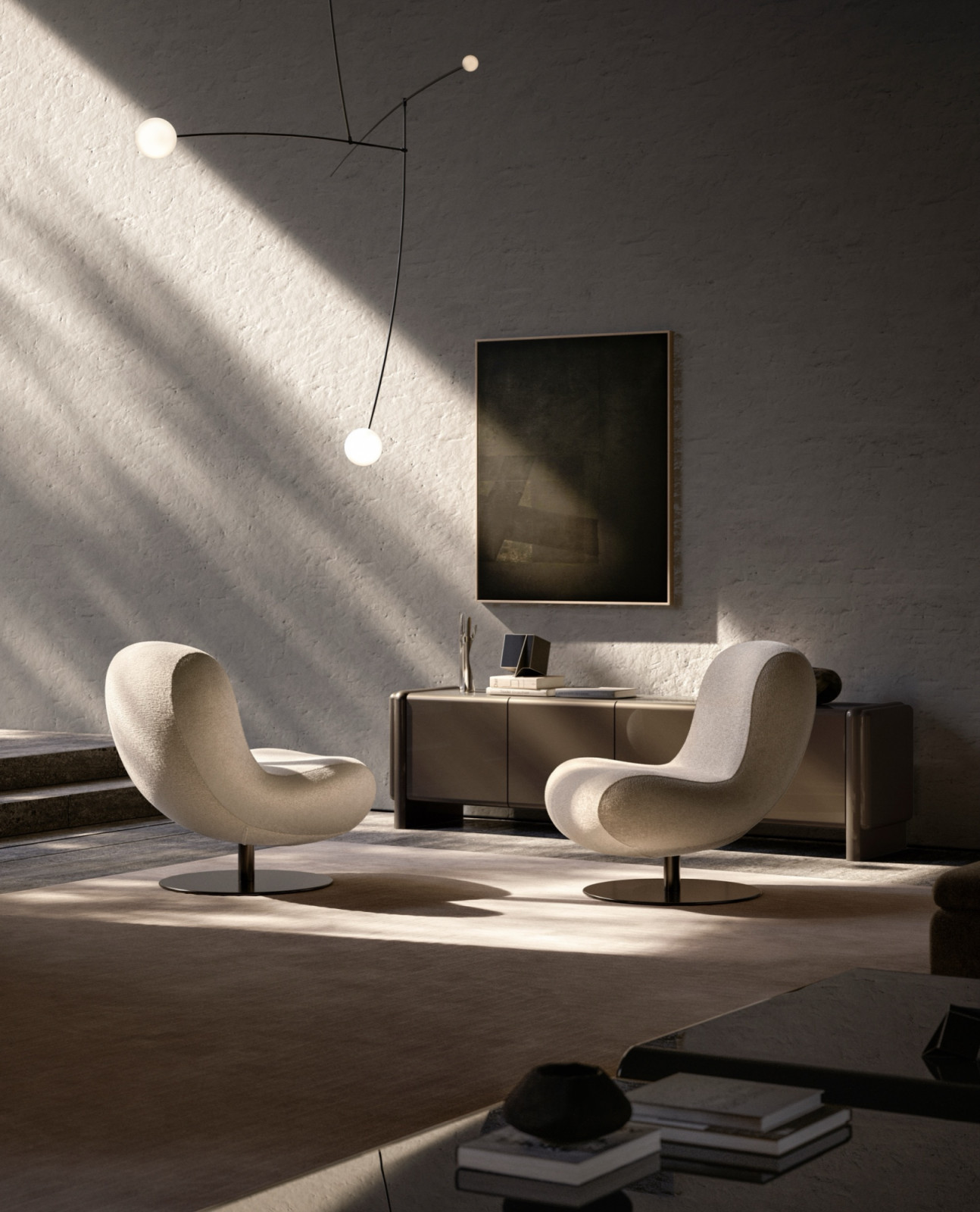 The Bosco armchair designed by Naoto Fukasawa took inspiration from the undulating hills of Tuscany