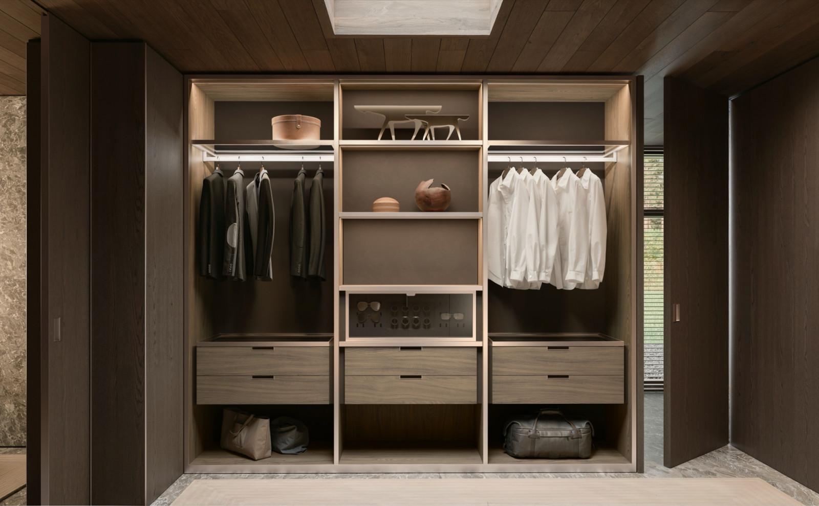 The wardrobe system features three new interpretations, each offering a different expression of material and detail