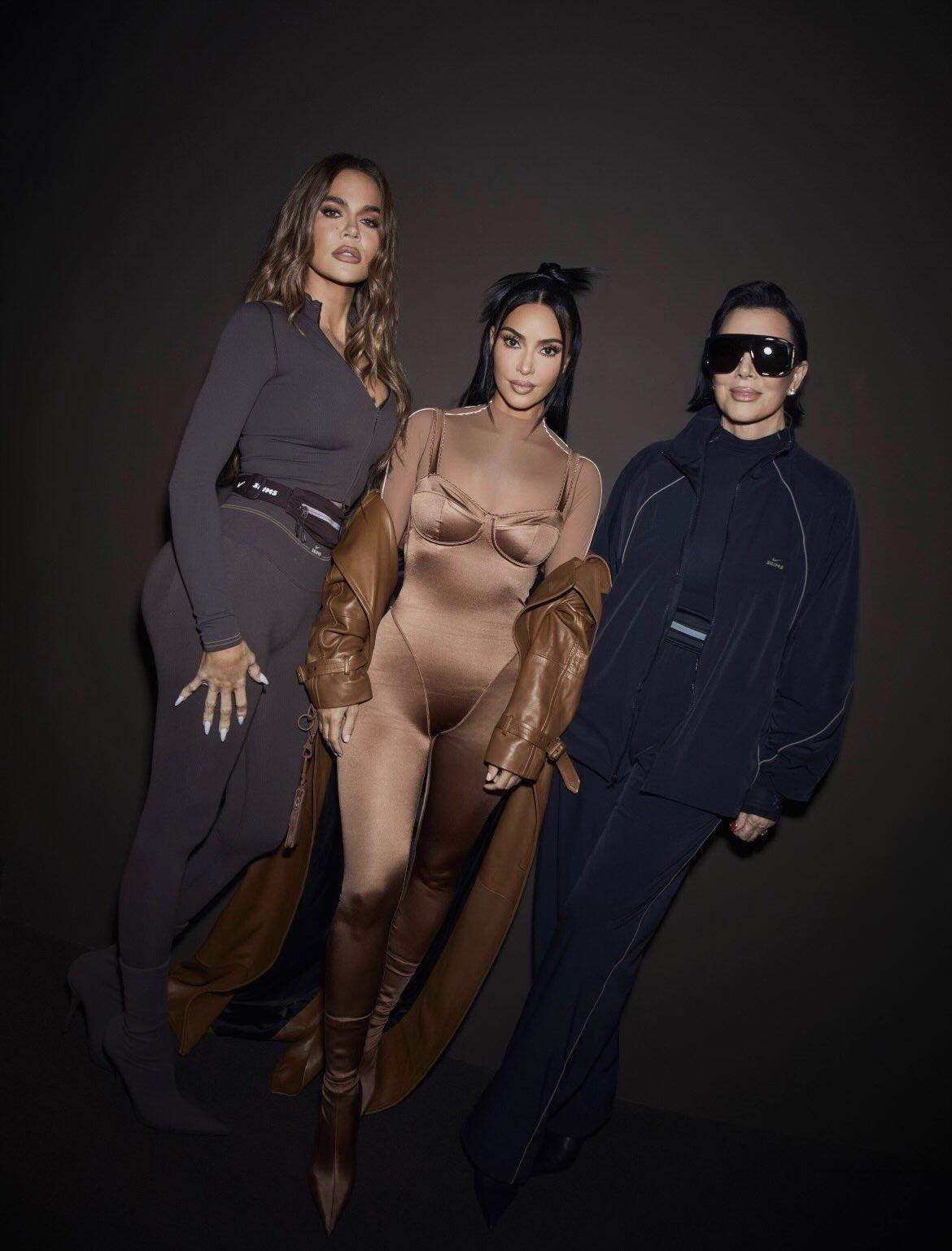 From left: Khloé Kardashian, Kim Kardashian and Kris Jenner (Photo: Nike and Skims)