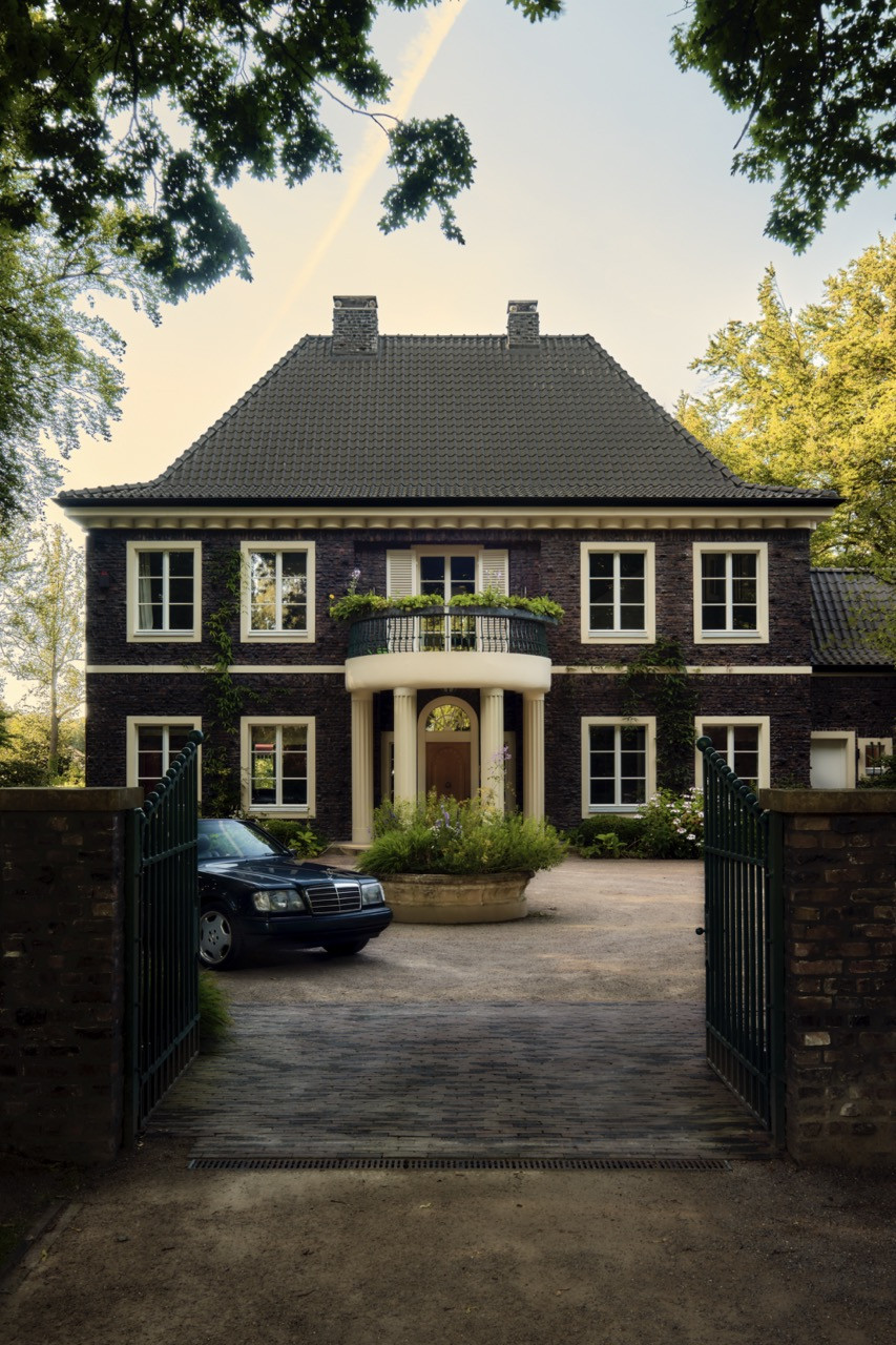 The facade of the villa