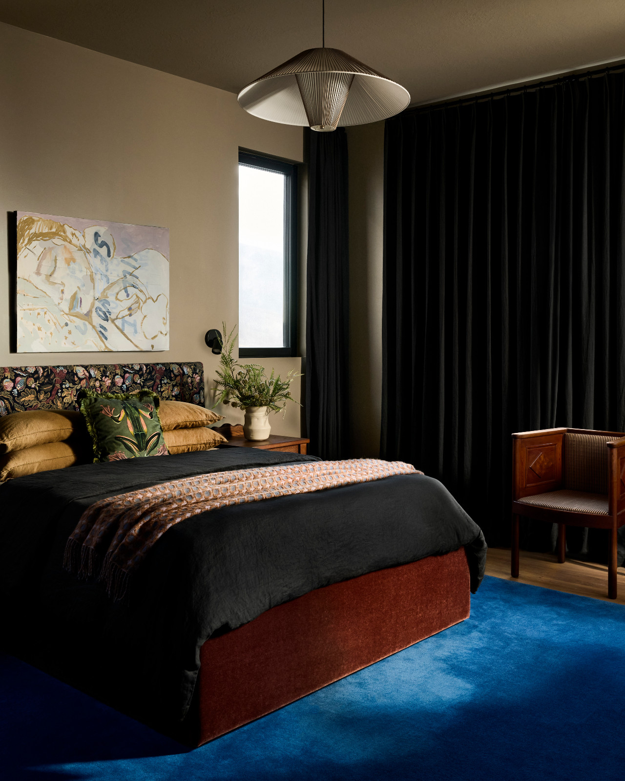 The bedroom of a Utah family home designed by Cari Giannoulias