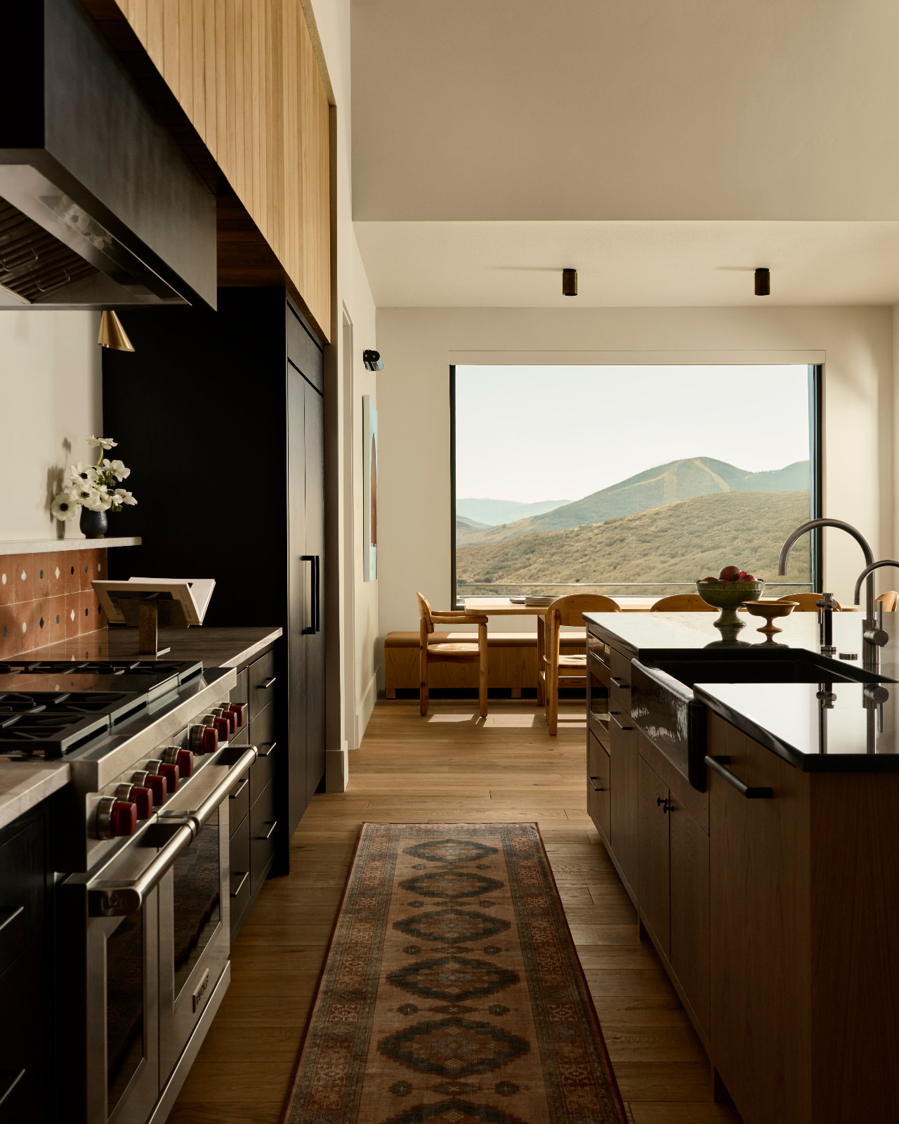 The views from the kitchen of a Utah family home designed by Cari Giannoulias