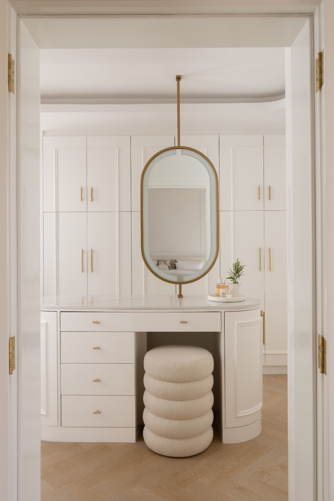 Ample storage space in the walk-in closet