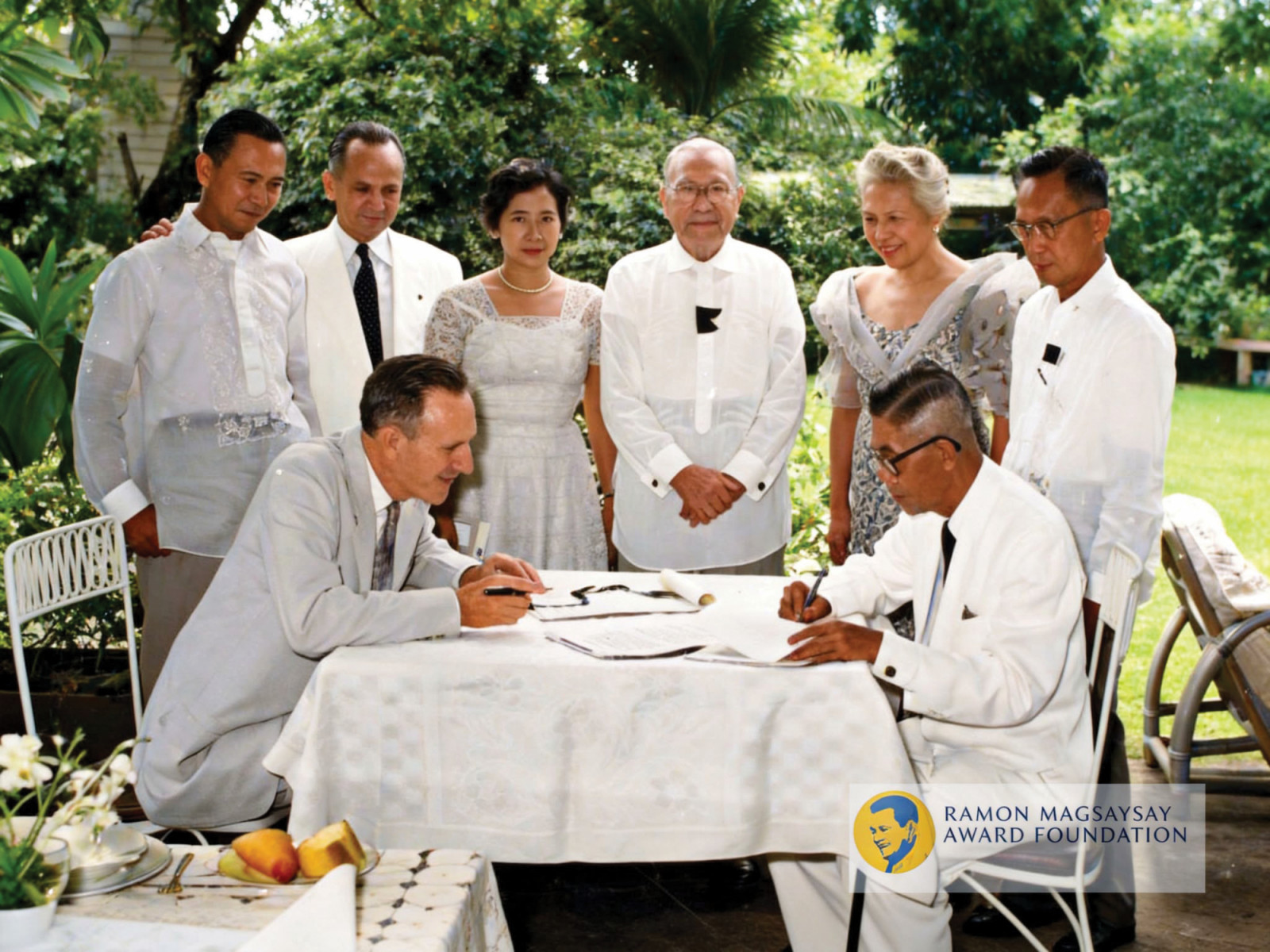 Signing of the Trust Agreement with John D Rockefeller III representing the Rockefeller Brothers Foundation and the Ramon Magsaysay Award Foundation Board of Trustees
