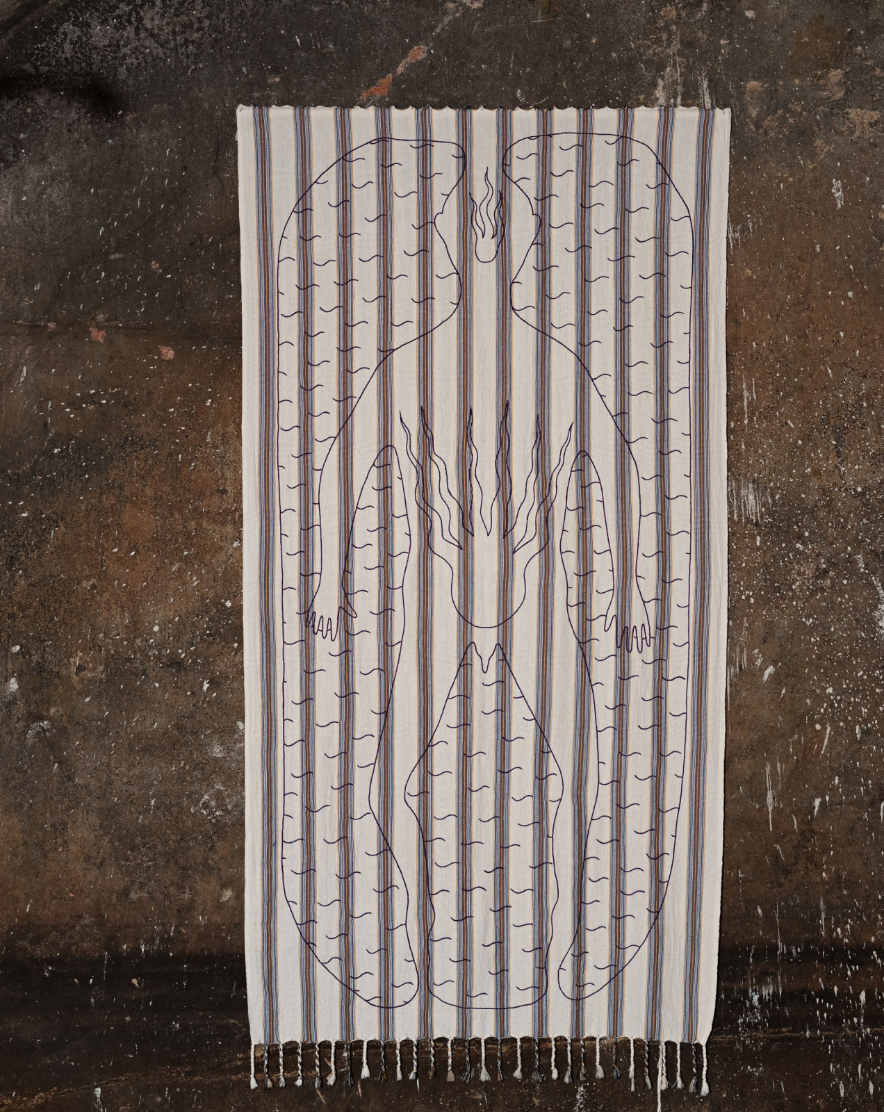 Alex Červený, Turkish Bath, 2026, embroidery on fabric