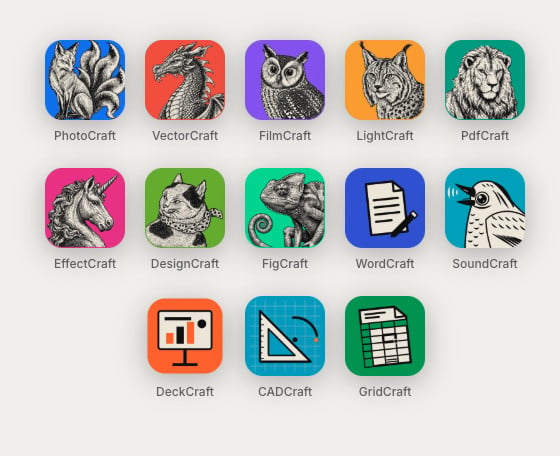 ArtCraft’s apps—heavily inspired by Adobe and Microsoft offerings (Photo: ArtCraft)