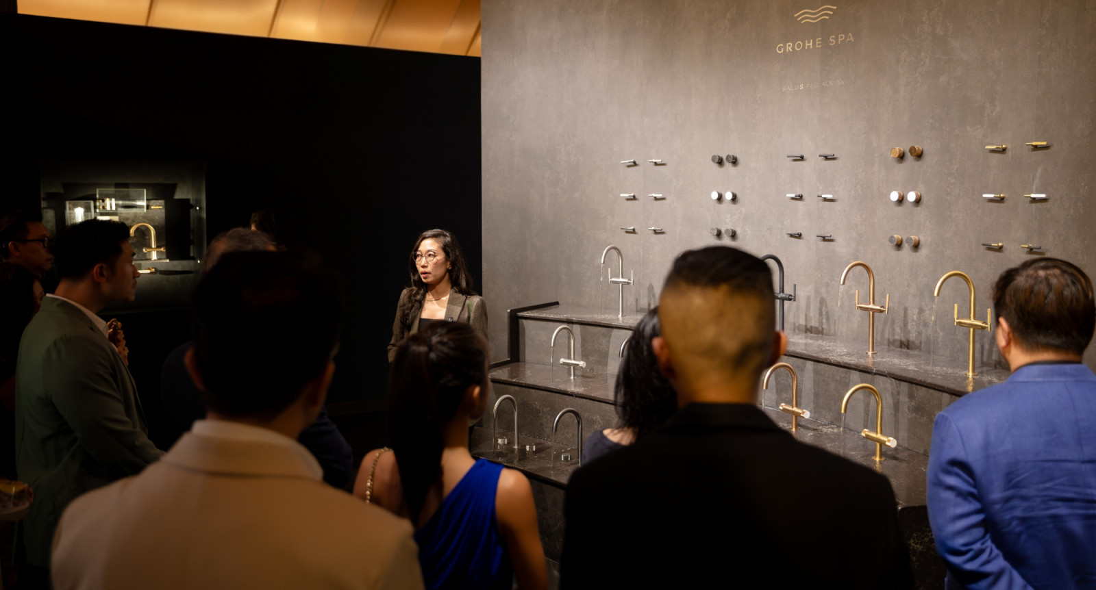 Guests are introduced to the Grohe Spa Atrio Private Collection and its interchangeable handles