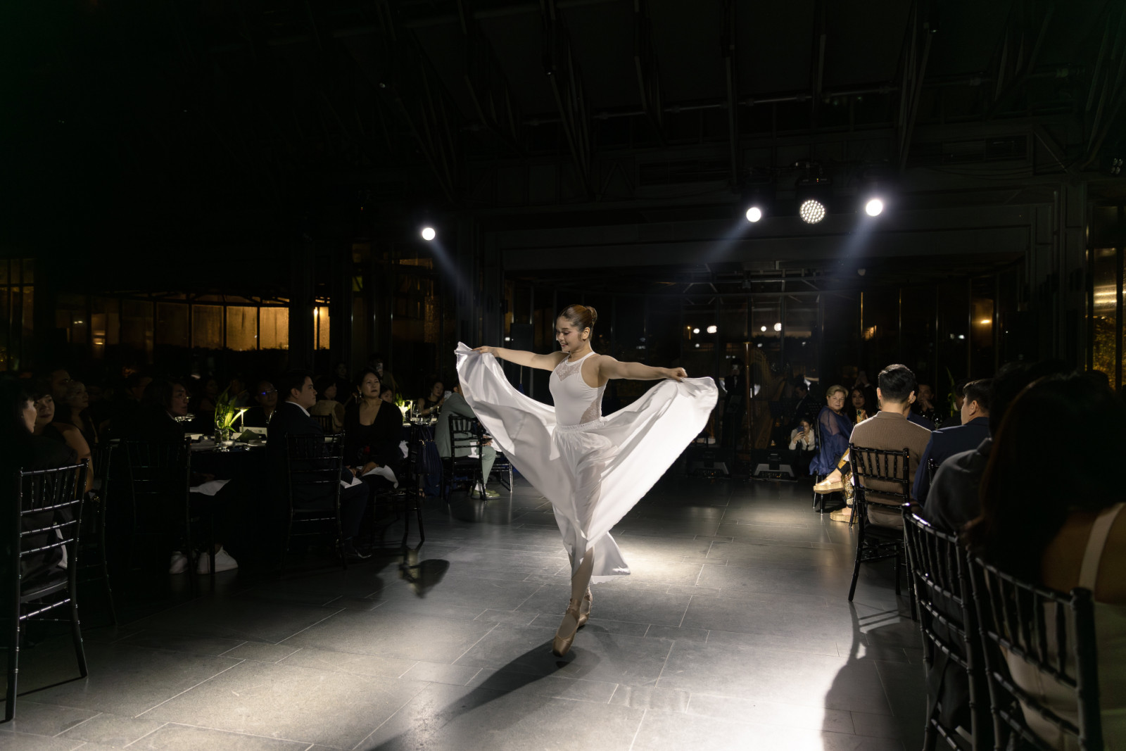 A ballet performance inspired by the flow of water opened the Aqua Sanctuary dinner