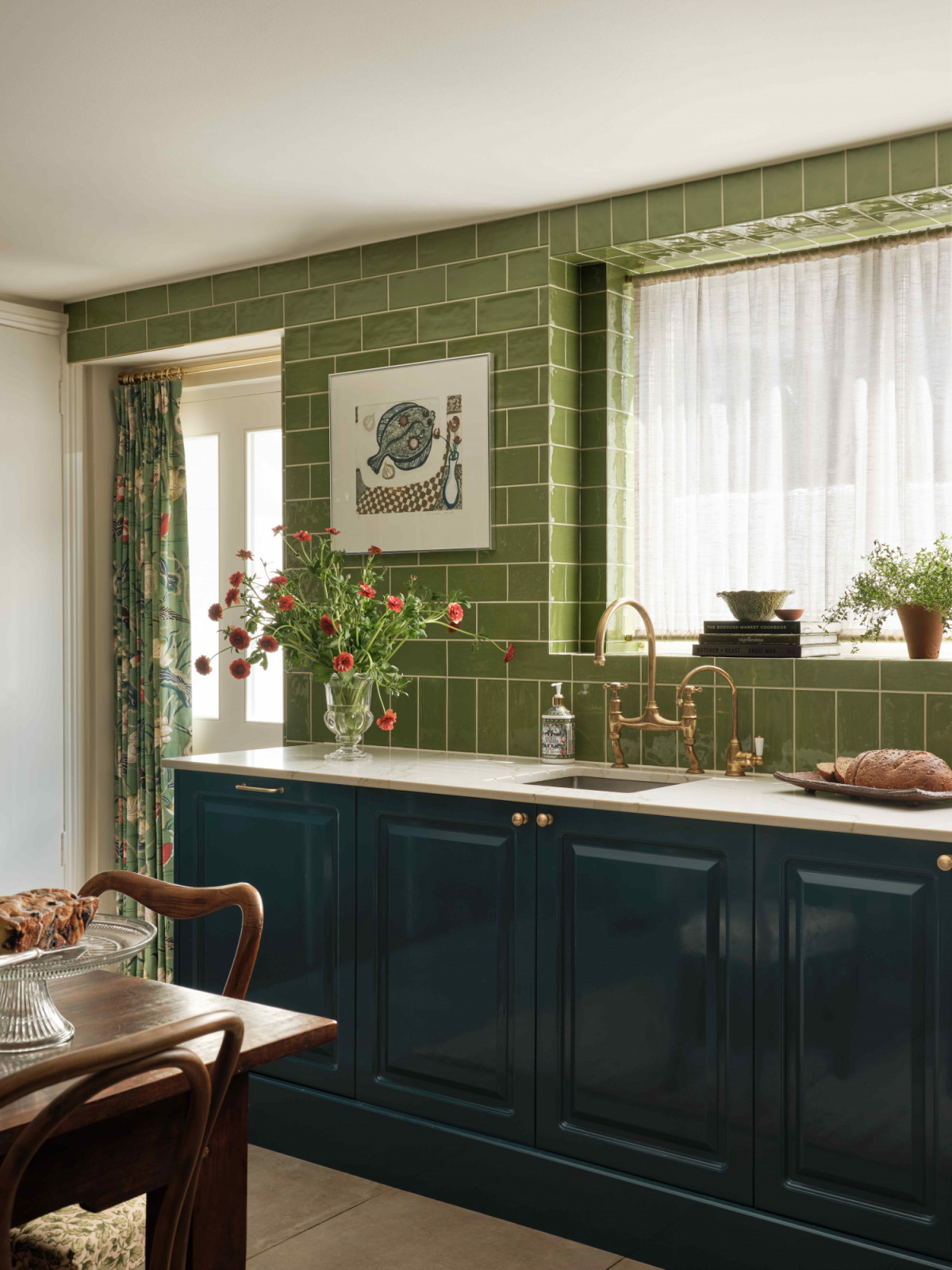 Fabrics frame selected doorways and French windows