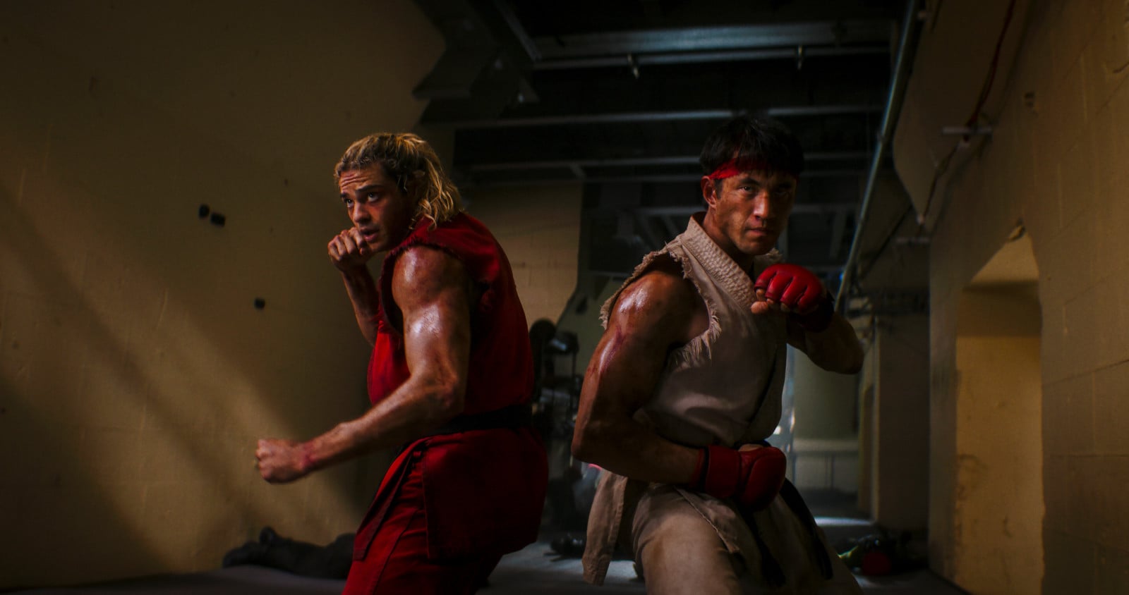 Noah Centineo, left, and Andrew Koji star in PARAMOUNT PICTURES AND LEGENDARY PICTURES In Association with CAPCOM.
A LEGENDARY PICTURES Production “STREET FIGHTER”