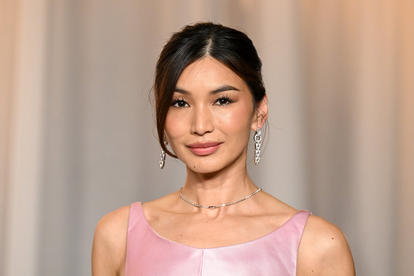 Actress Gemma Chan attends the Academy Museum Gala.