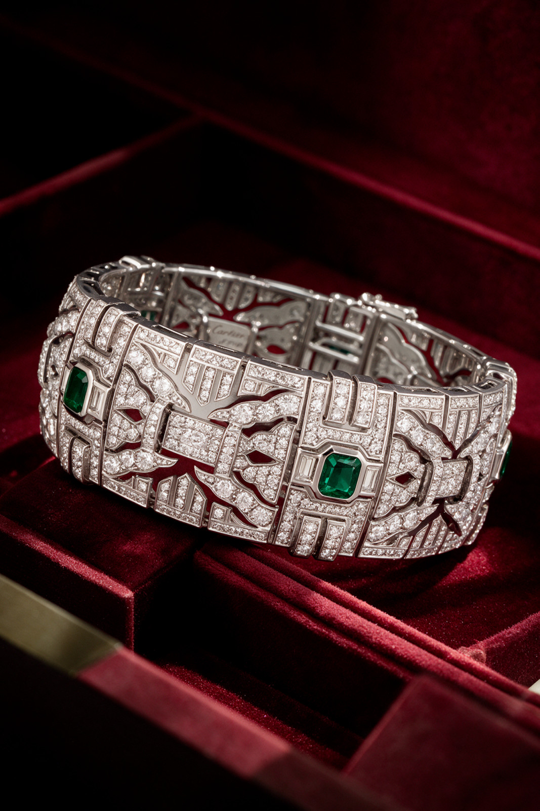 CTJ Vintage Emerald and Diamond Cuff
