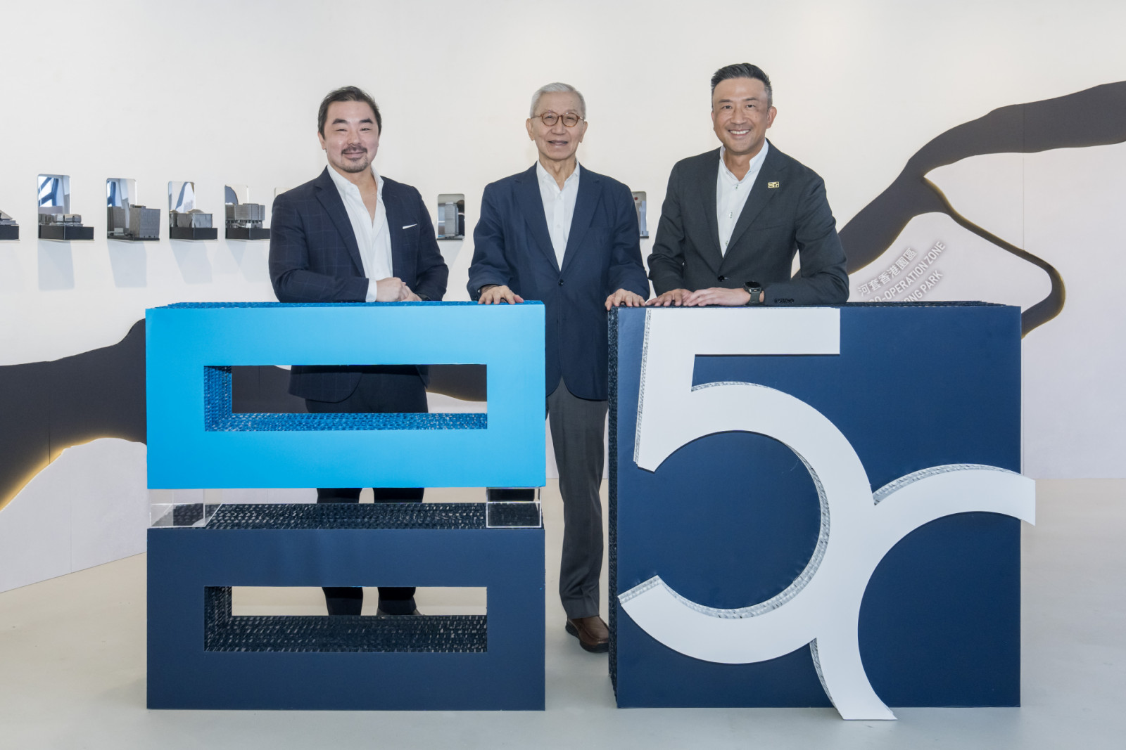 From left: Alexander Lo Chun-him, executive director of Great Eagle Holdings; Lo Ka-shui, executive chairman and managing director of Great Eagle Holdings, and Bryant Lu, vice chairman of Ronald Lu & Partners (Photo: courtesy of RLP Asia)