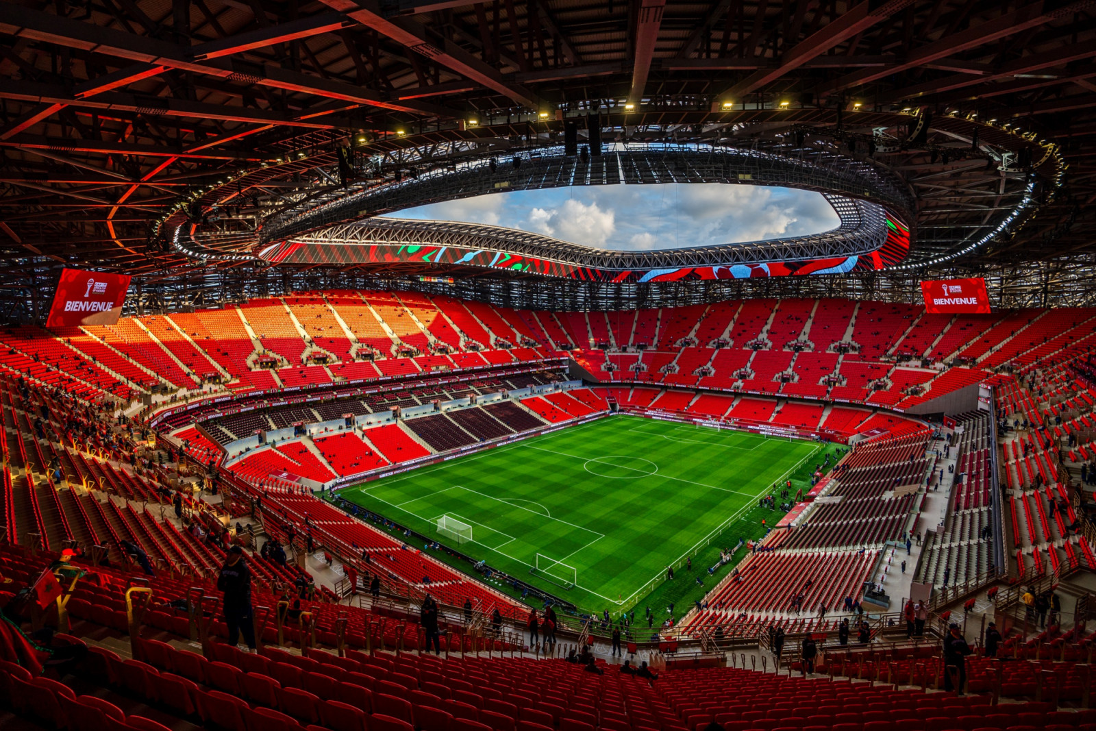Set up for the Africa Cup of Nations, the 67,000-seat stadium has monumental terraces whose top level projects 8 metres outwards (Photo: Société des Infrastructures Sportives de Rabat)