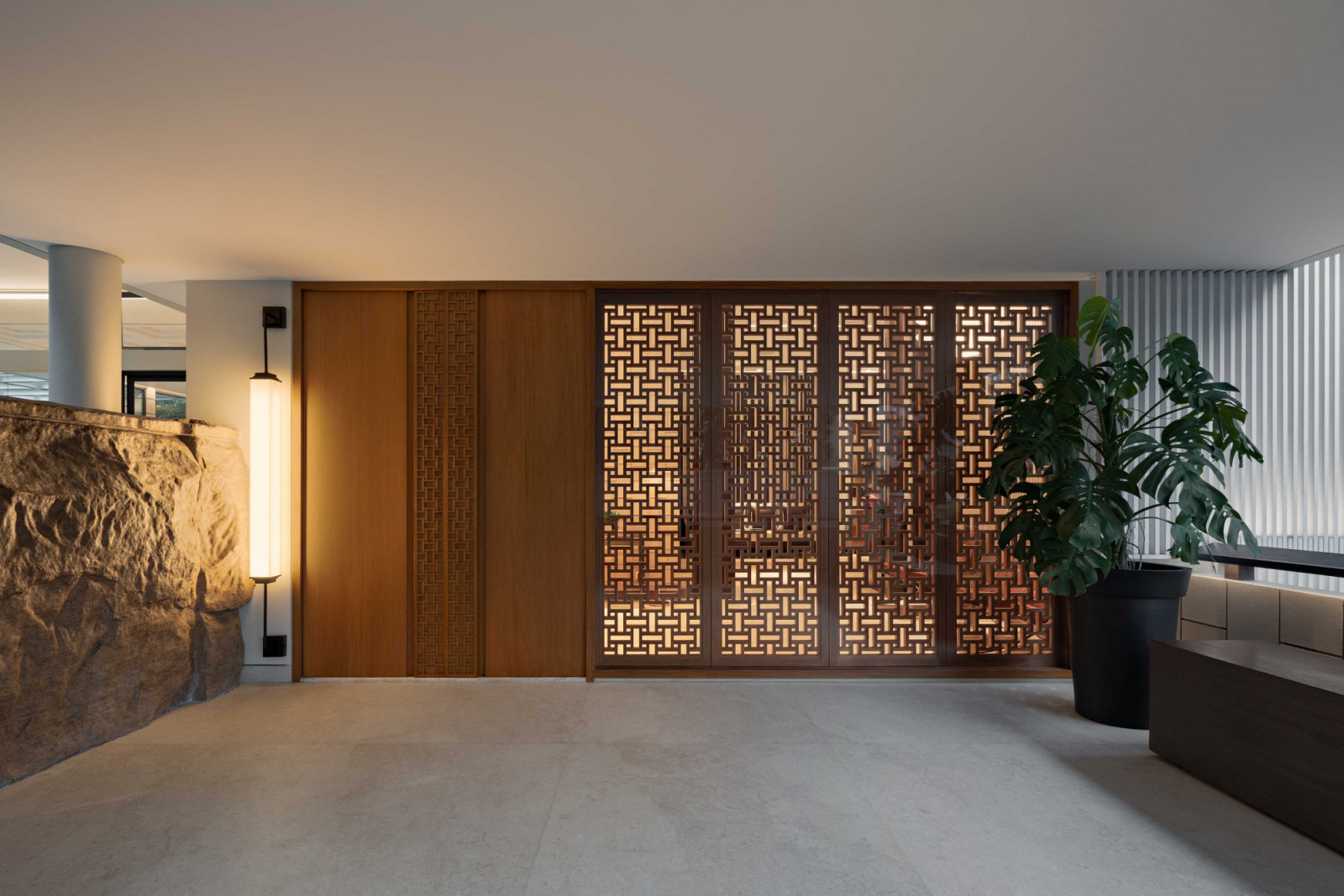 The entrance foyer to the home
