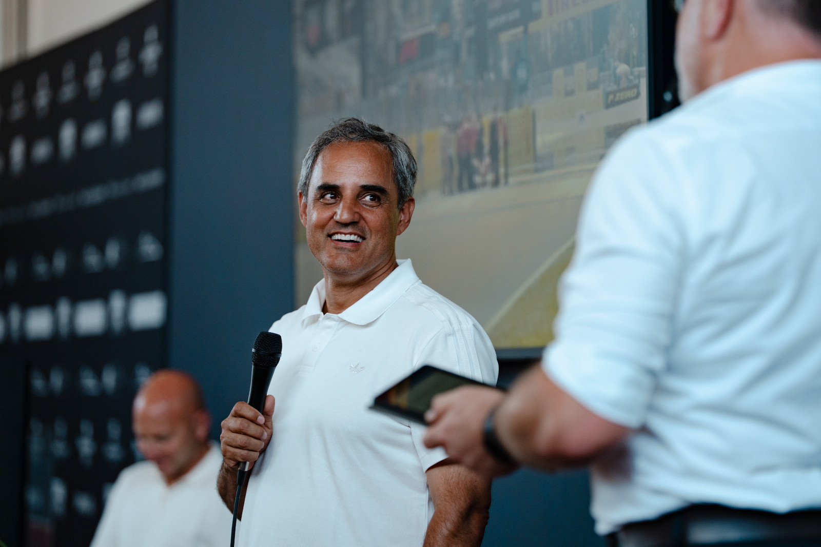 Formula One driver Juan Pablo Montoya at the Schumacher 84 premiere
